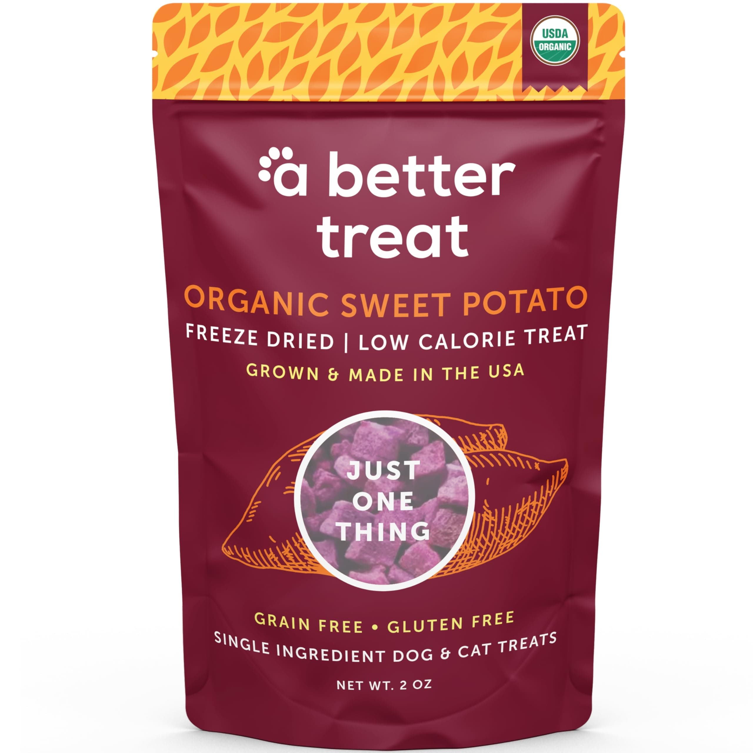 A Better Treat – Freeze Dried Organic Purple Sweet Potato Dog and Cat Treats, Organic, Single Ingredient | Natural, Healthy, Diabetic Friendly | Made in The USA