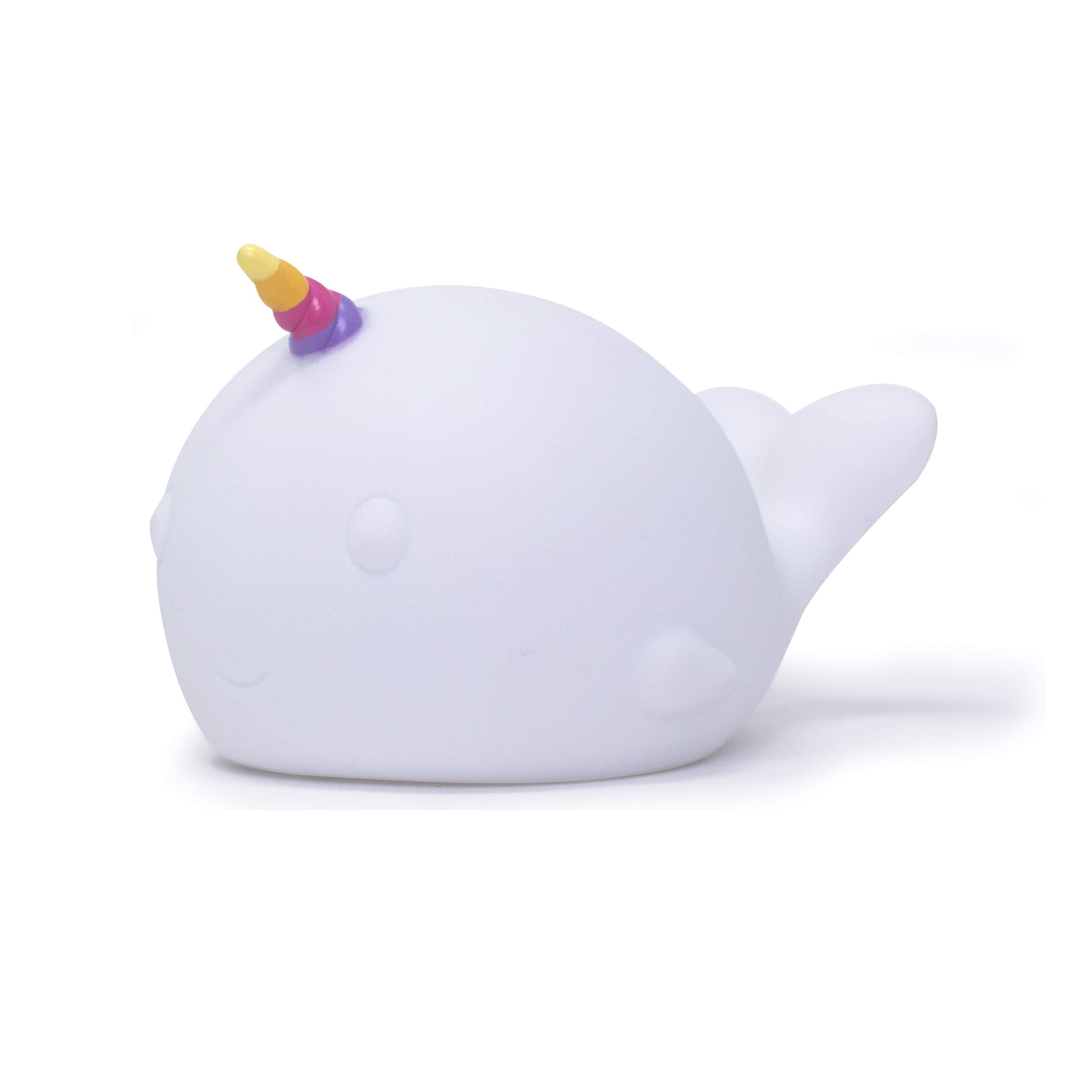 Multicolour Portable Soft Night Light - Colour Changing Narwhal Bedside Lamp - Led Bedroom Living Room Decoration - Desk Accessories Office & Home Decor - Camping & Festival Animal Lovers Gifts