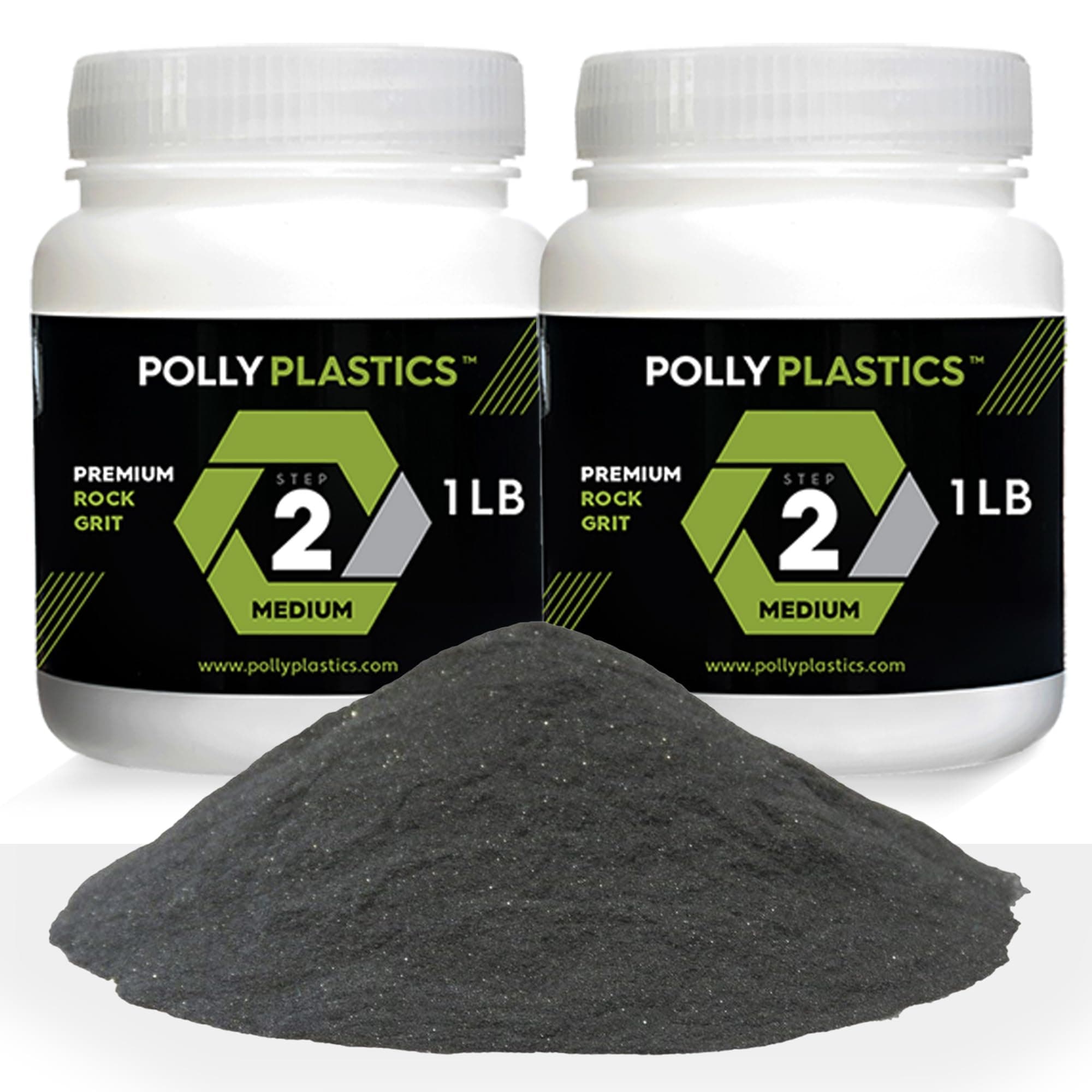 - Polly Plastics Rock Tumbler Media Grit Refill, Medium 180/220 Silicon Carbide Grit, Stage 2 for Tumbling Stones (2 Pack) (2 lb.)
