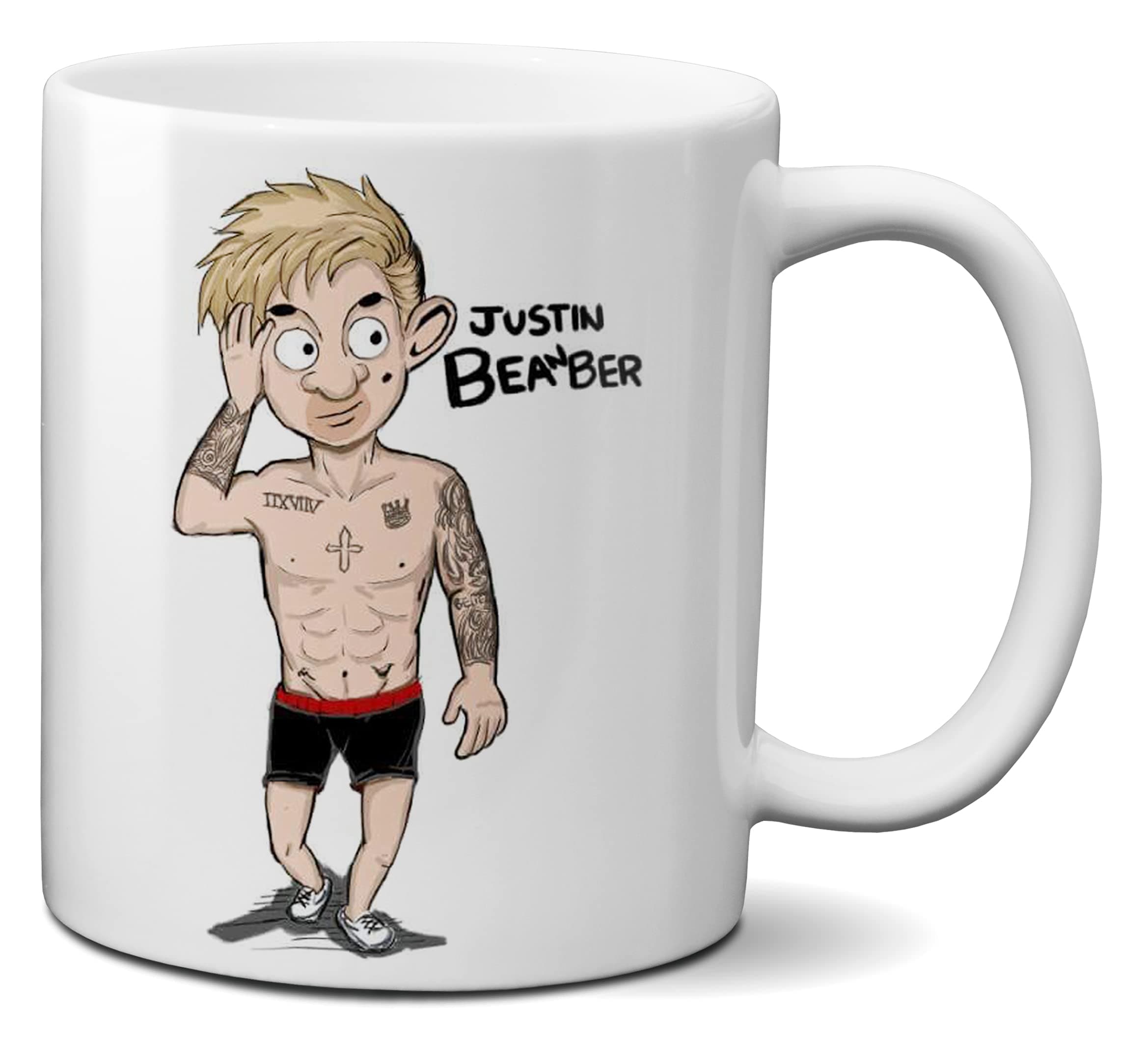 Mugtime (TM) - Mr Bean - Justin Bieber Inspired - Funny Tea Coffee Mug Cup Ceramic 330ml 11oz