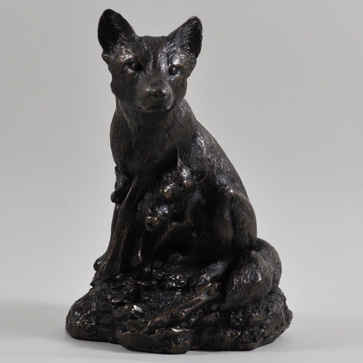 Cold Cast Bronze Fox Mother David Geenty Sculpture New