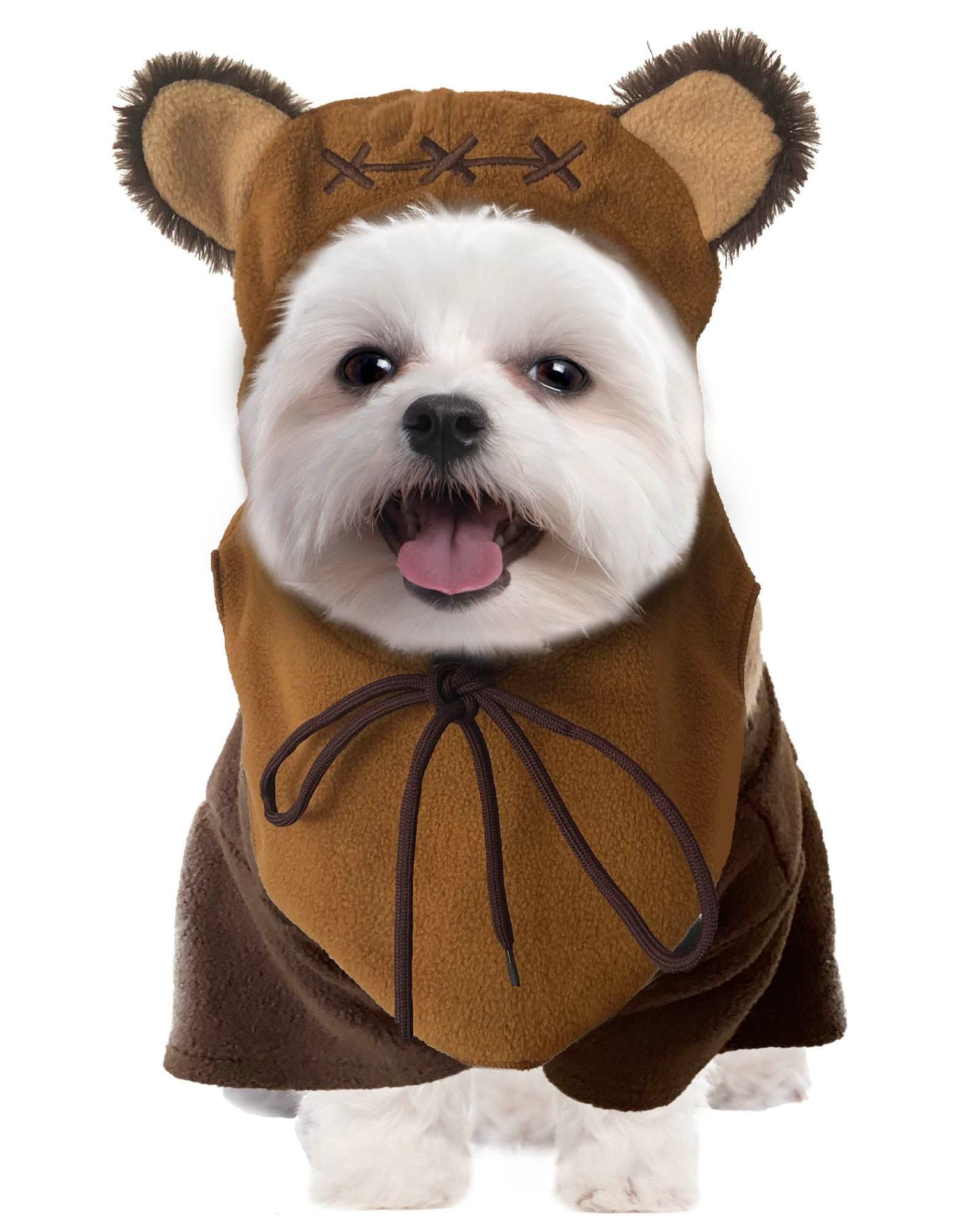 Bear Pet Costume Ears Hat Sweater Furry Clothes Cute Halloween Cosplay Costumes for Small Medium Large Dogs Cats (Medium)