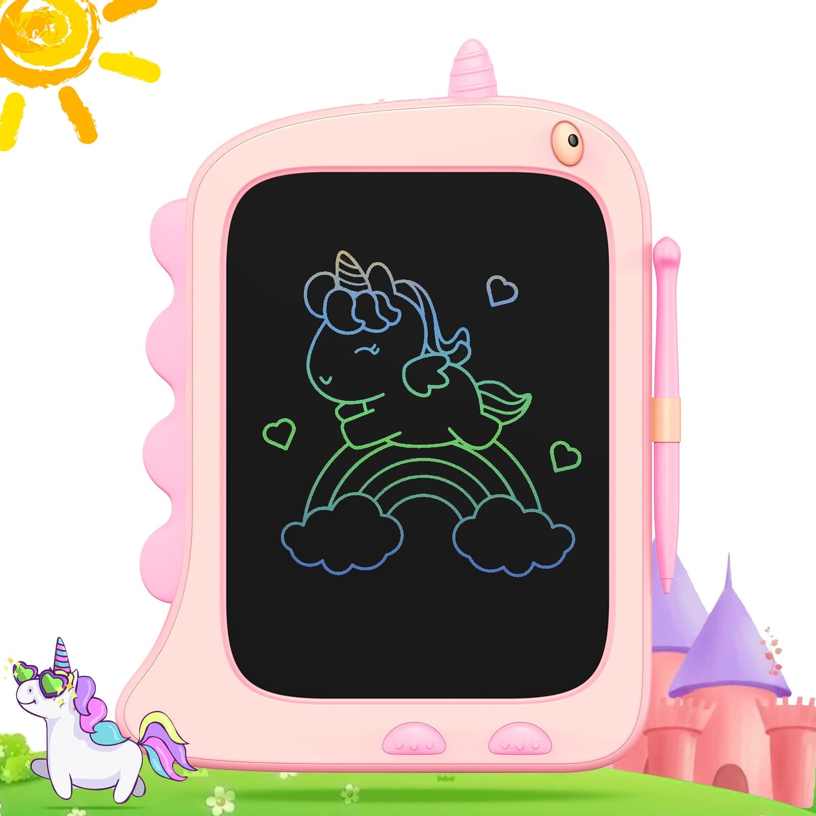 8.5 Inch LCD Doodle Board Tablet for Girls - Unicorn Drawing Pad for Kids 2-7 Years Old - Travel Toy Birthday Gift