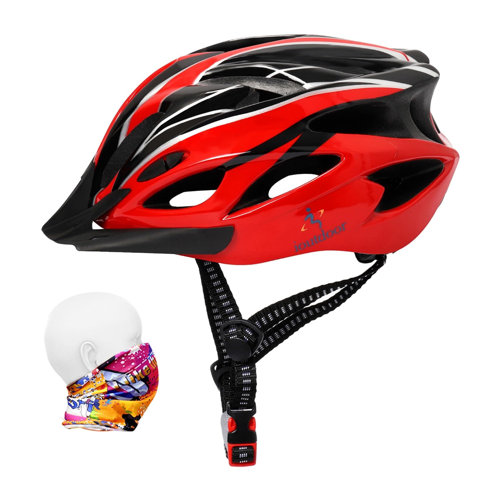 Bike Helmet Men, Mountain Cycle Helmets Ladies with Visor Adjustable Size 56-62CM Large Lightweight 18 Vents Bicycle Cycling for Teenagers Women Men Sport Headwear