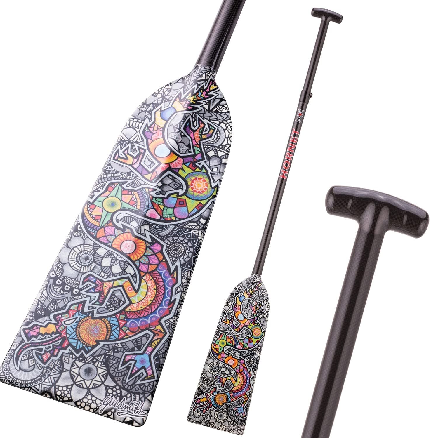 Hornet Watersports Dragon Boat Paddle Adjustable Carbon Fiber Artist Dragon Lightweight IDBF Approved…