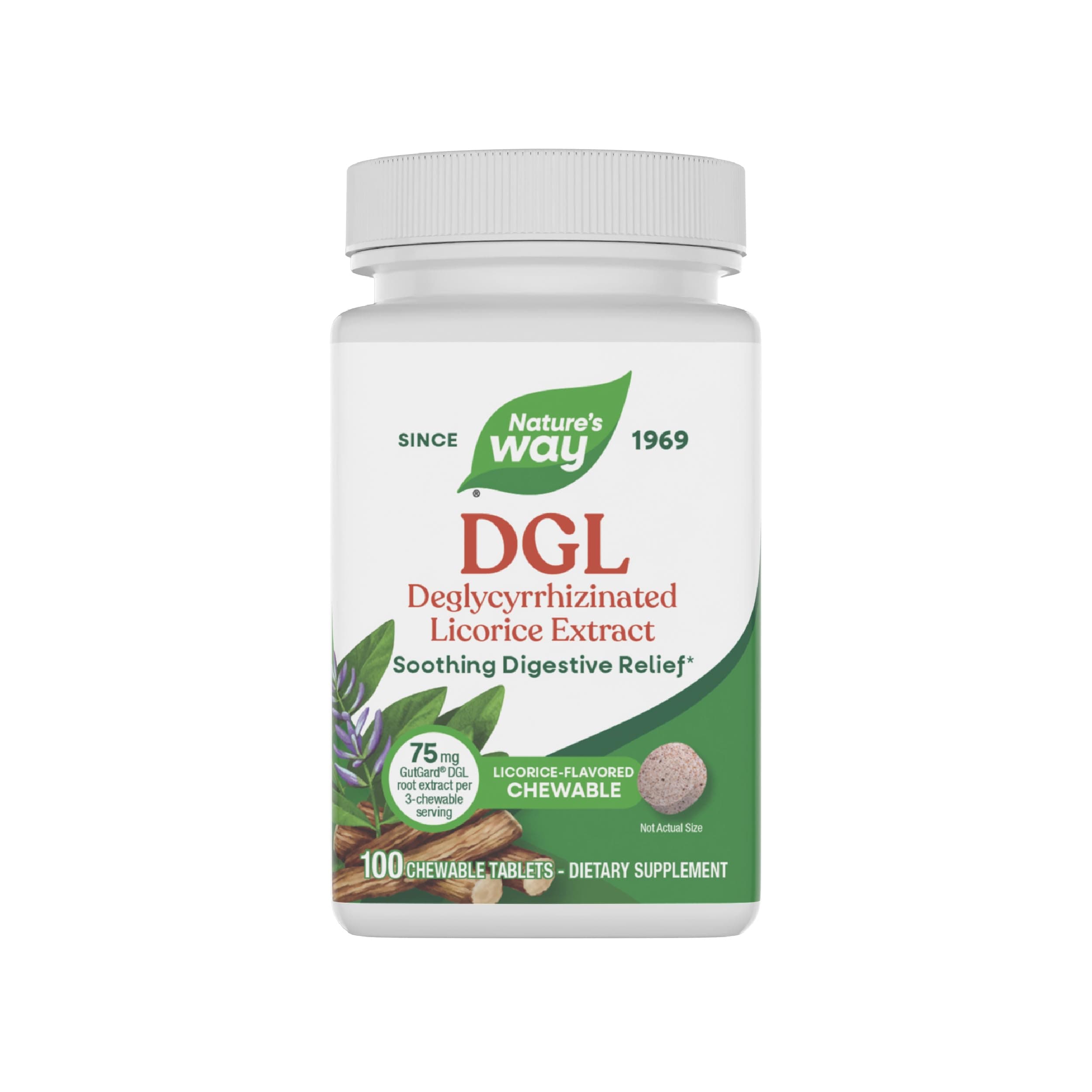 DGL - DGL Supplement for Digestive Support* - Licorice Root Extract - Botanical Ingredients - Convenient Chewable Tablets - Vegan, Gluten-Free & Dairy-Free - 100 Count (33 Servings)