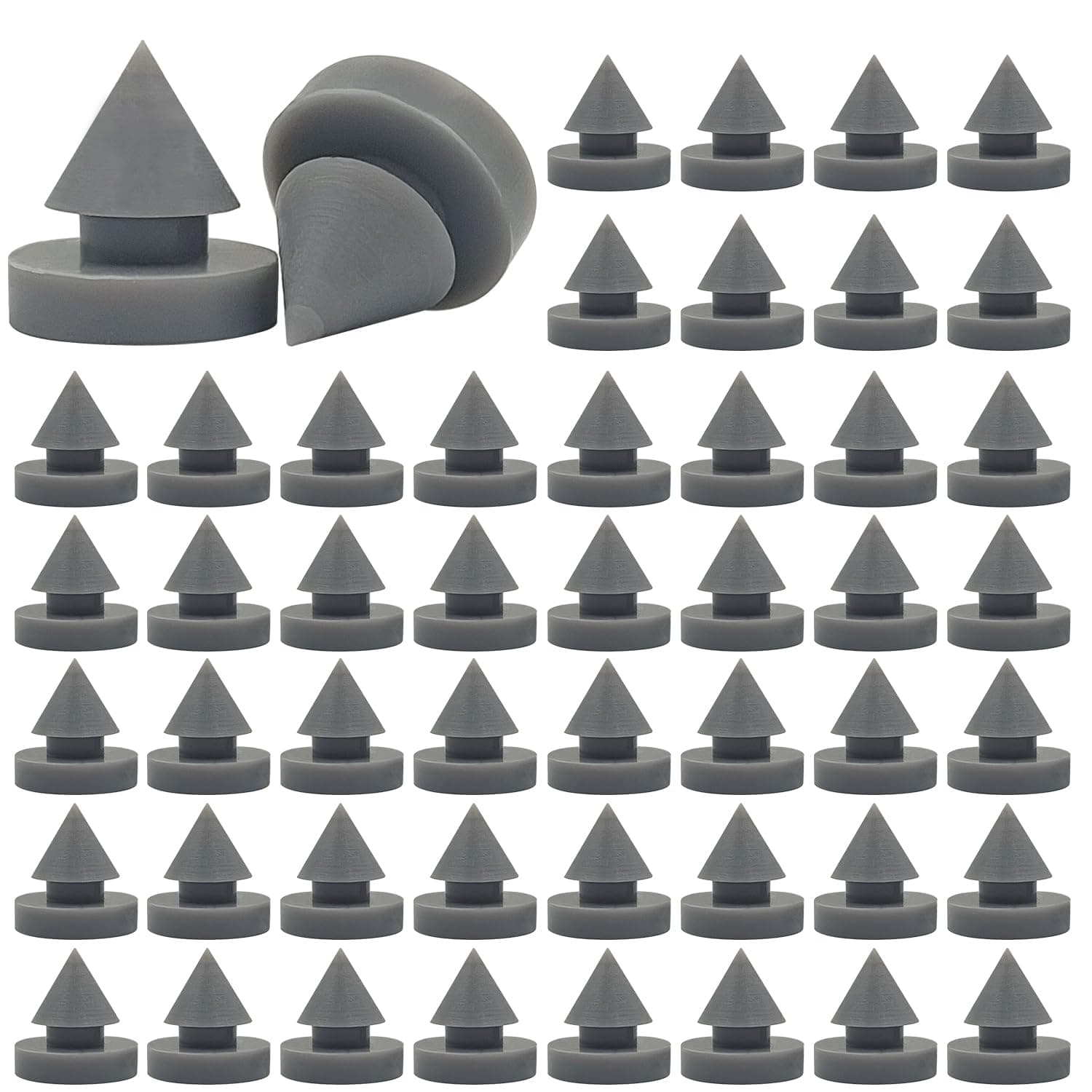 50 Pcs Rubber Door Silencer, 1/2 Inch Diameter Anti Collision Silencer for Door Frame, Door Slam Preventer, Metal Door Slam Silencer Hinge Outlet Door Silencers, for Metal Door Frame, Gray
