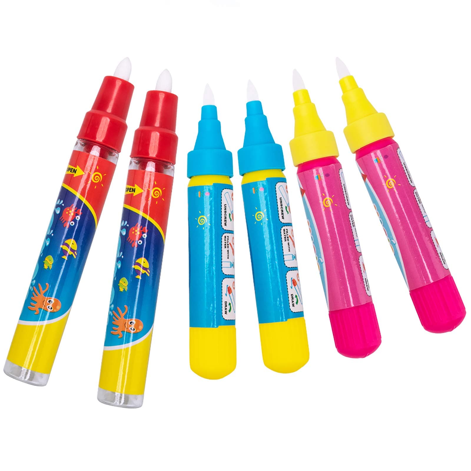 Water Drawing Pens Replacement Water Pen, Pens for Water Mat (Pack of 6)