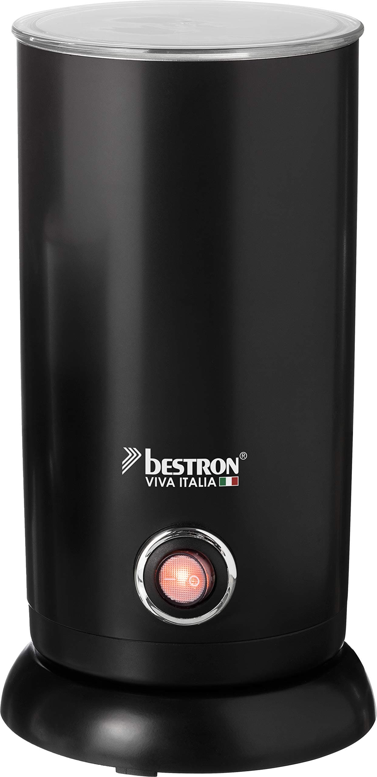 BestronViva Italia Electric Milk Frother with 360° Base and up to 300 ml Capacity, Wireless, 550 Watt, Colour: Black