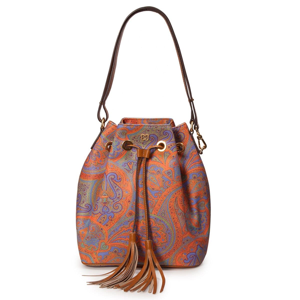 Eric Javits Luxury Fashion Designer Women's Handbag - Paisley Drawstring Bag - Ankara