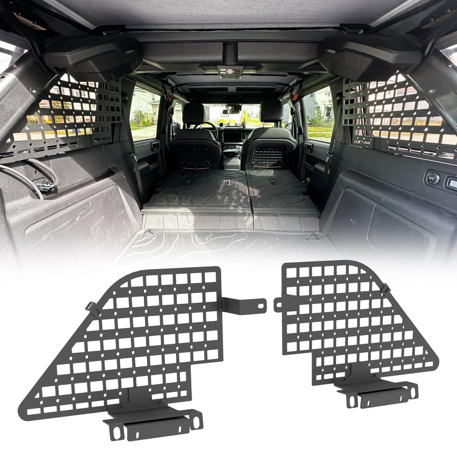Rear Window Molle Panel Modular Storage Panel System fit for Bronco 4 Door 2021-2025