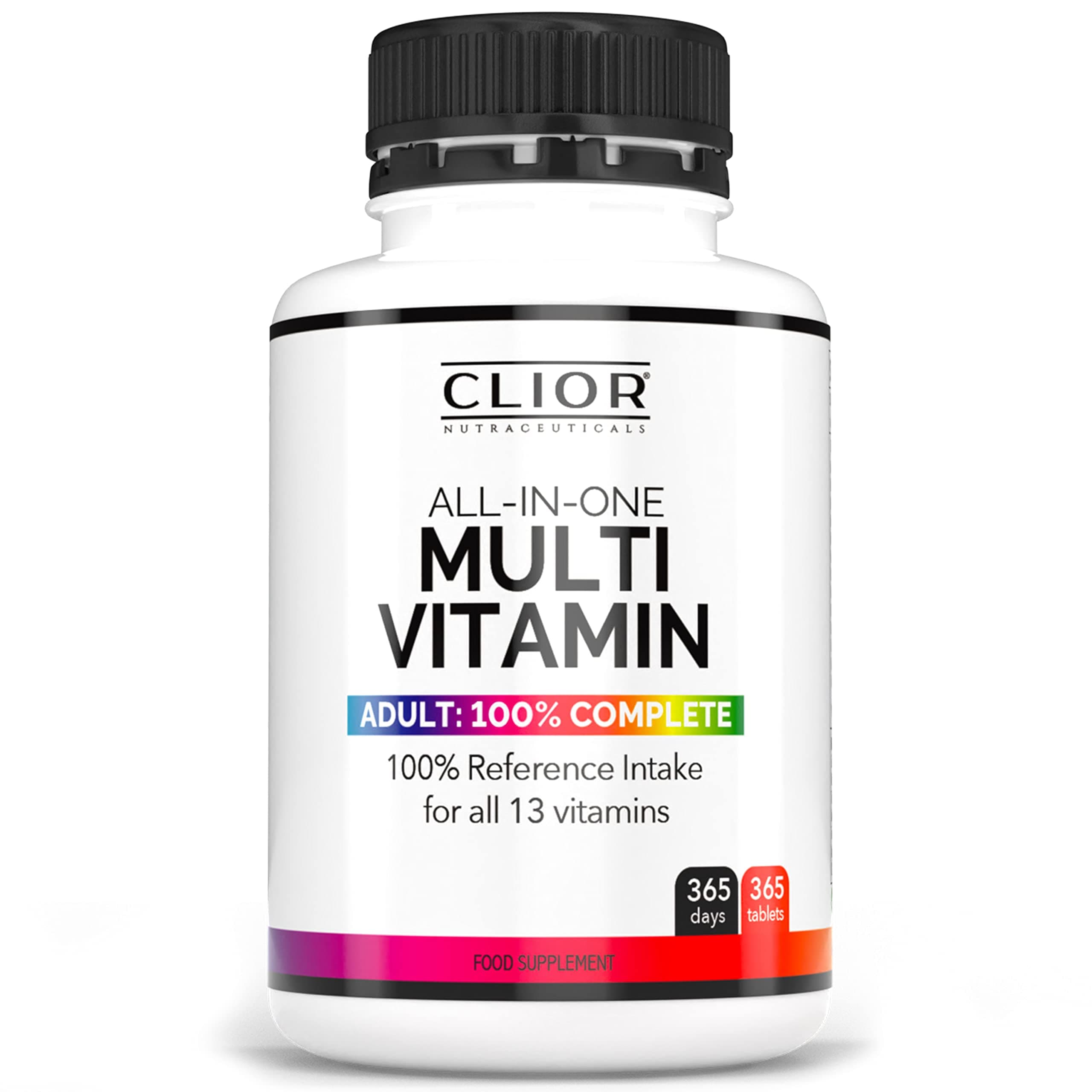 MultiVitamin x 365 (1 Year Supply) Vegan Tablets 100% NRV Recommended Intake UK/EU for Adults Men & Women | Without Iron | Includes Vitamin D3 & Vitamin K2 | Multi-Vitamins Supplement UK