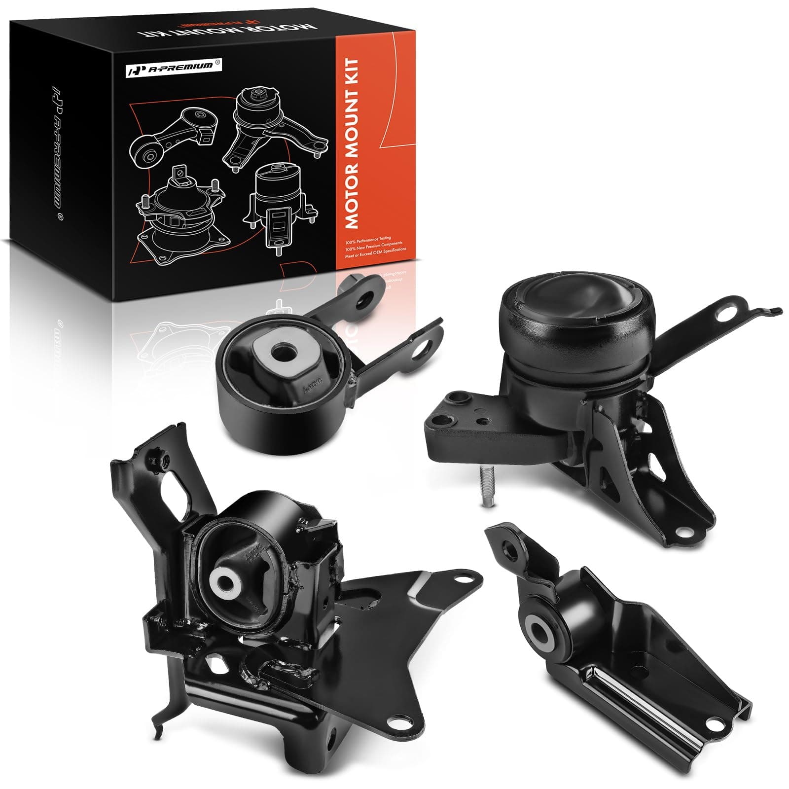 4PCS Engine Motor Mount Transmission Mount Torque Strut Mount Set Compatible with Toyota Yaris 2006-2011 2015-2017 L4 1.5L, Automatic Transmission, Replace# 1236421020, 1236437010