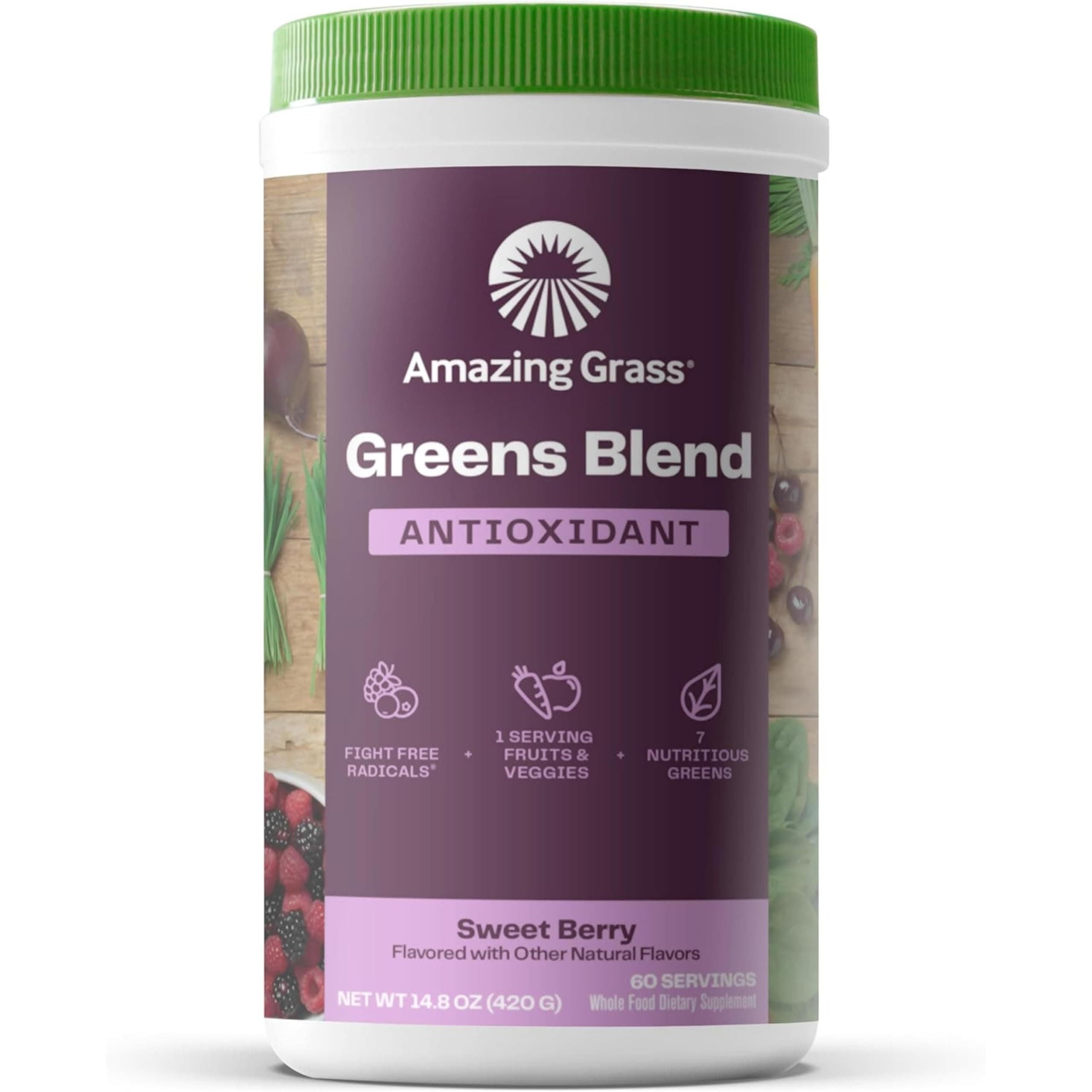 Green Superfood with Antioxidant Sweet Berry (14.8oz,420g)