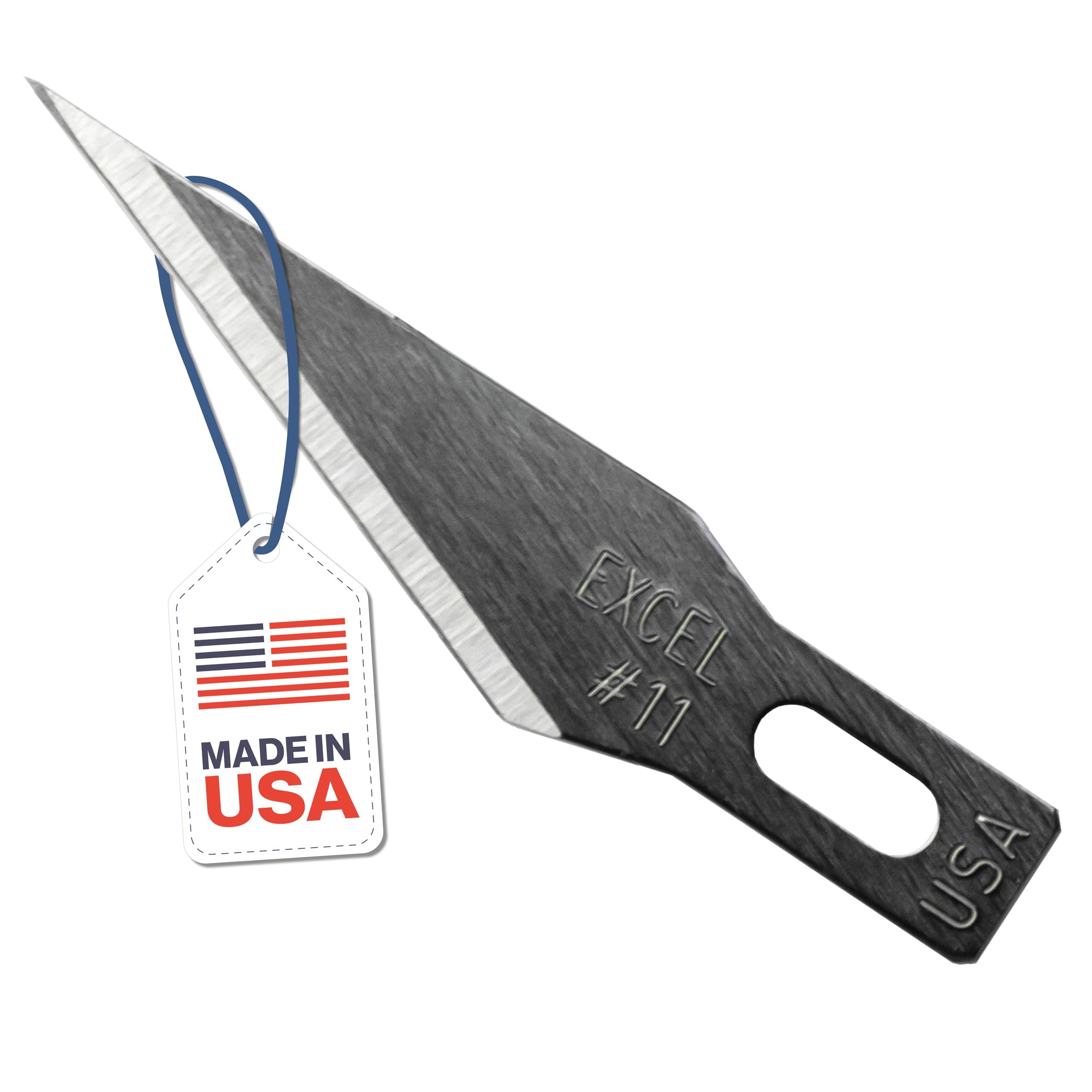 Excel Blades #11 Precision Craft Knife Replacement Blades – Sharp Double-Honed Steel Blades for Trimming, and Detailing Wood, Plastic, Leather, and Foam – 15-Pack with Safety Dispenser – Made in USA