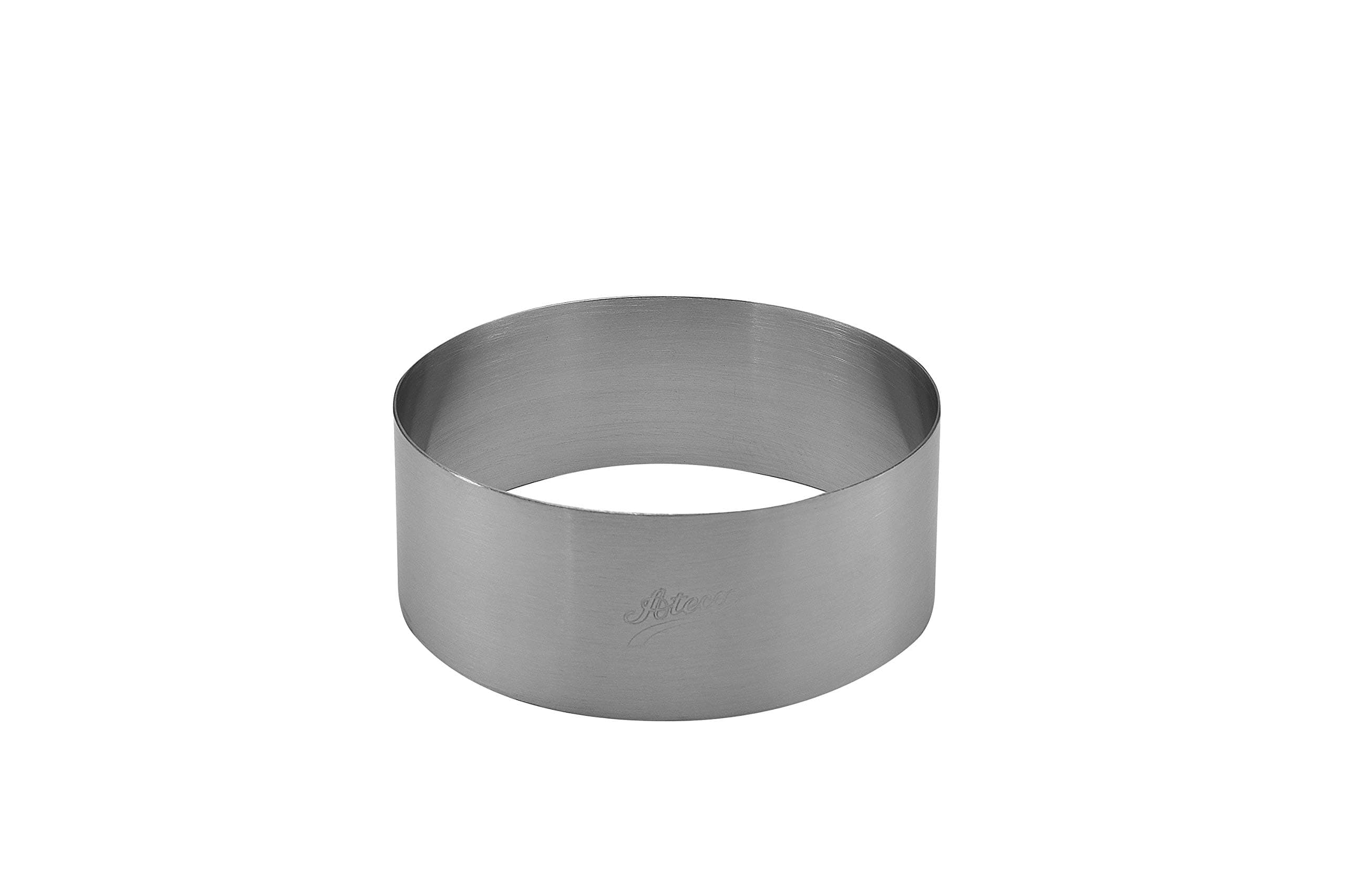 Ateco Round Cake Ring Dessert Mold, 1.75" High x 4.75" Diameter, Stainless Steel