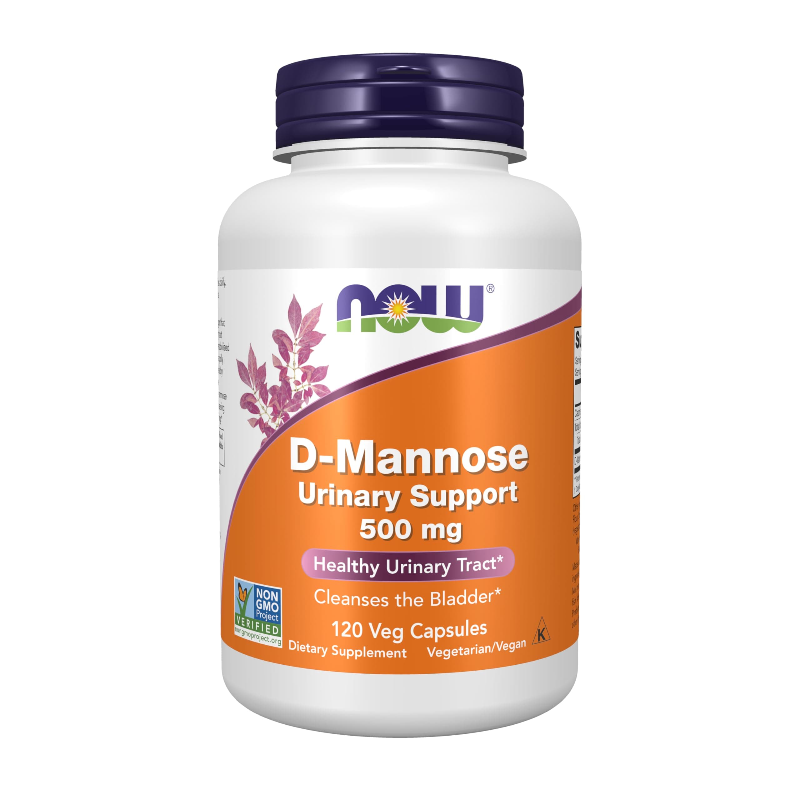 Now Foods D-Mannose 500Mg 120 Veg Capsules, 140 grams