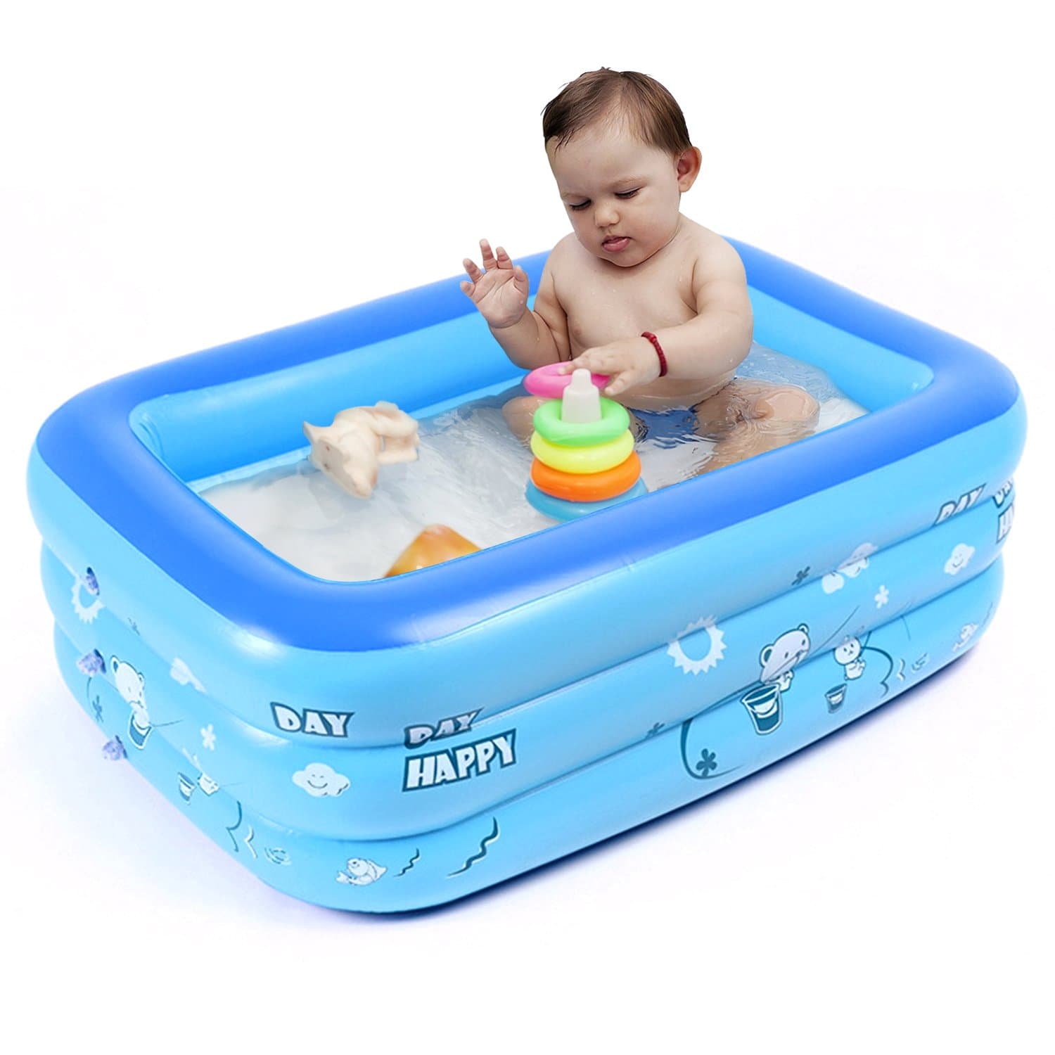 Indoor Outdoor 47.2"X27.5" Inflatable toddler kid Swimming Pool, Summer Party Ice Tub Bucket for Beer, Kiddie Pool for Early Learning Education for Kids, -Blue Color