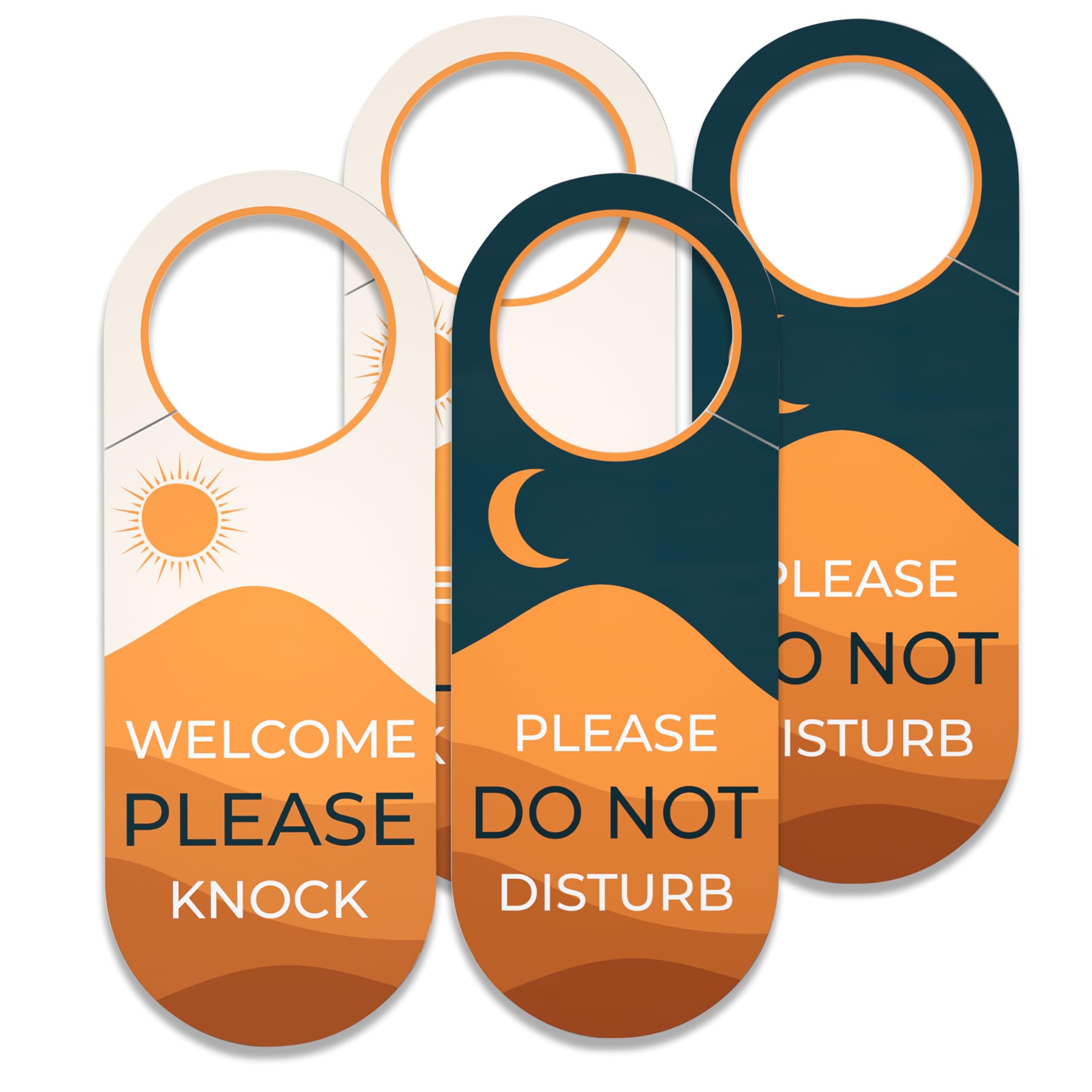 Professional Do Not Disturb Door Hanger Sign - 9" by 3.5" - 2 Pack - Double-Sided Please Knock Sign for Office, Meeting in Progress, Bedroom Signs, Privacy for Home & Business