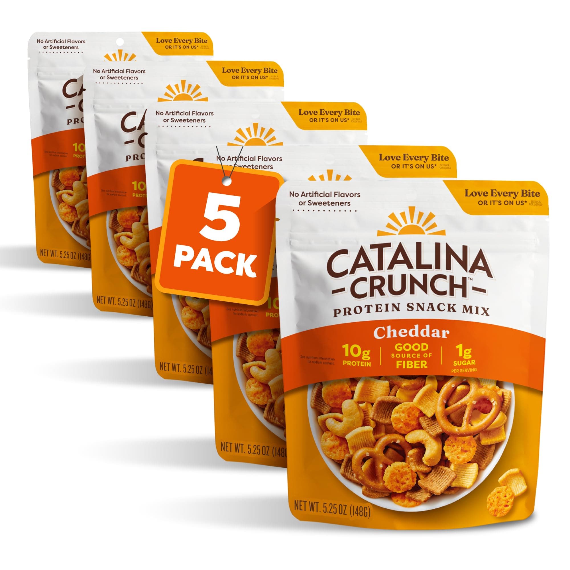Catalina Crunch Cheddar Protein Blend Snack Mix | Low Carb Snacks, Keto, Pack of 5