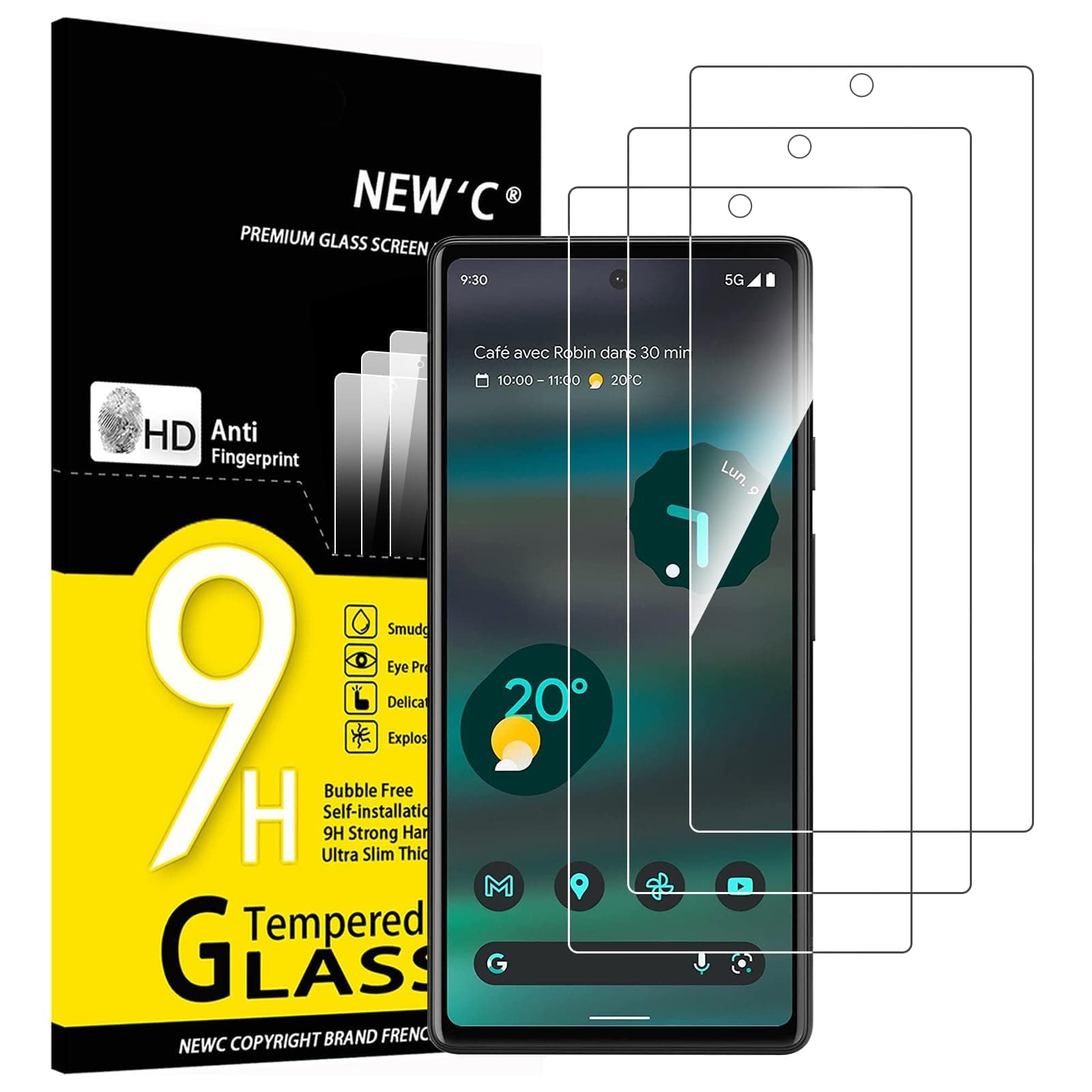 3 Pack Designed for Google Pixel 6a Screen Protector (6.1"), Tempered Glass, Case Friendly Scratch Resistant,Bubble-Free, Ultra Resistant