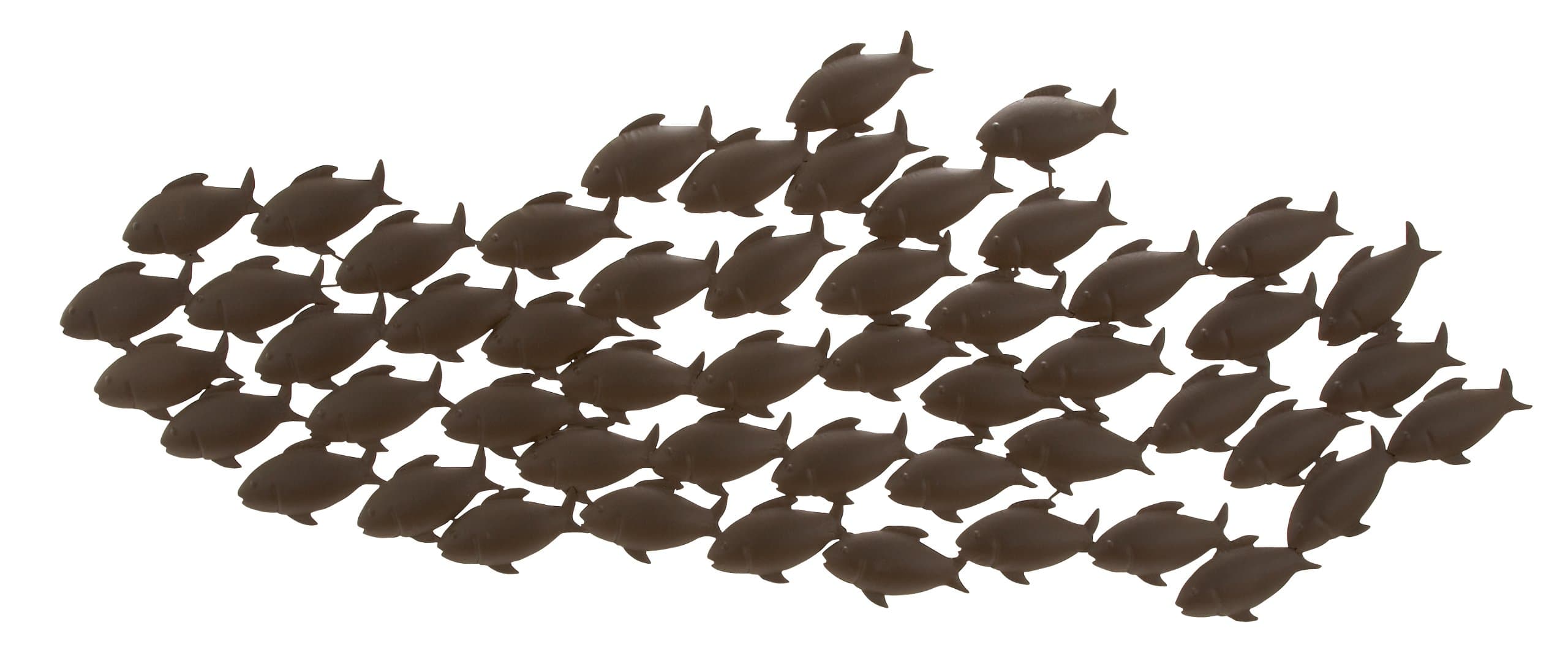Deco 79 Metal Fish Home Wall Decor Wall Sculpture, Wall Art 53" x 1" x 20", Dark Brown