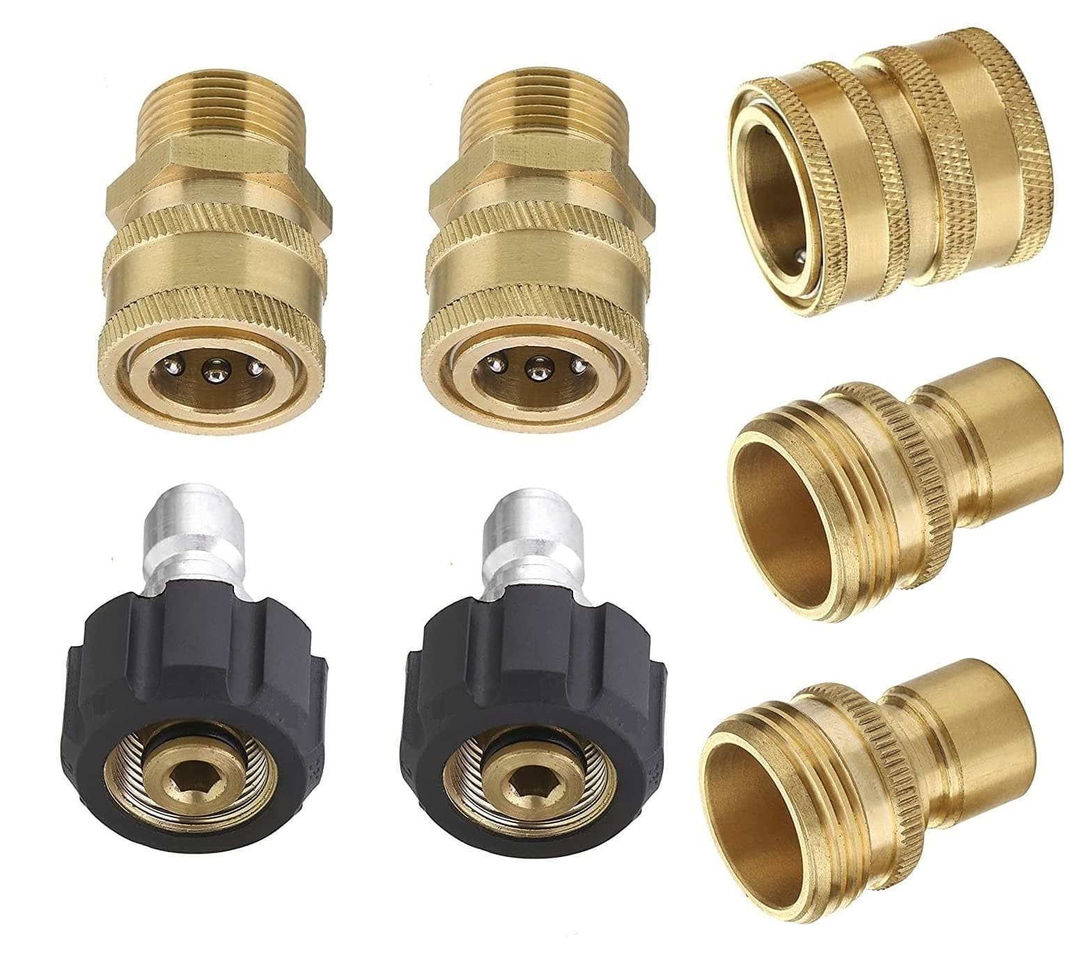 Vortxx High Pressure Washer Quick Connect Adapter Set for Sun Joe SPX Series M22-15mm to 3/8" Quick Release 5000PSI Hassle-Free Set