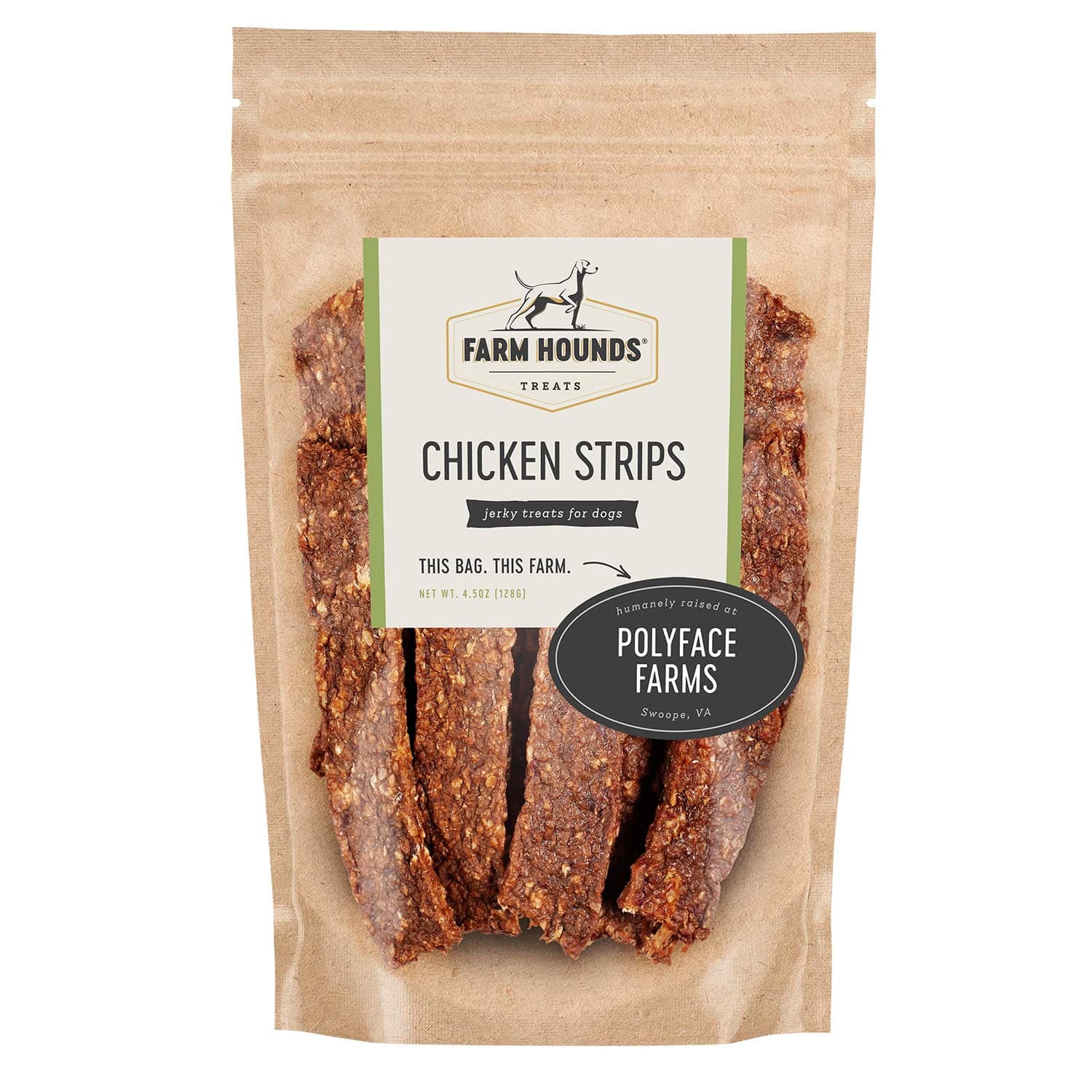 Farm Hounds - Chicken Strips - Premium Natural Jerky for Dogs - Made from 100% Humanely Raised Chicken - Break-to-Size - Great for Training & Treats - No Added Fillers - Made in USA - 4.5 oz - 1 Pack