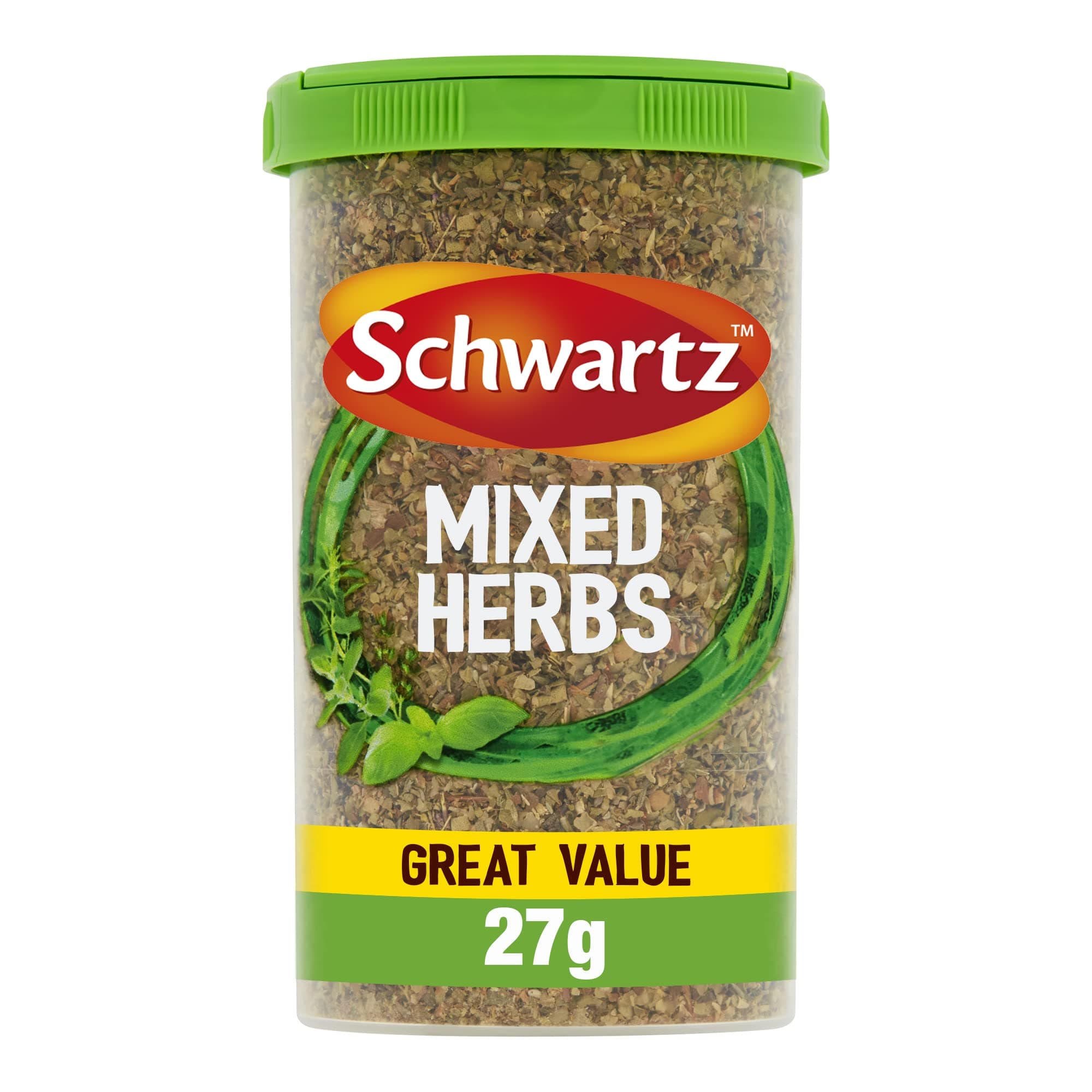 Mixed Herbs Drum 27 G | Tantalising Taste & Aroma | With Marjoram, Basil, Oregano and Thyme | Perfect for Tomato-Based Pizza & Pizza Sauces, Stews, Casserole & Savoury Mince