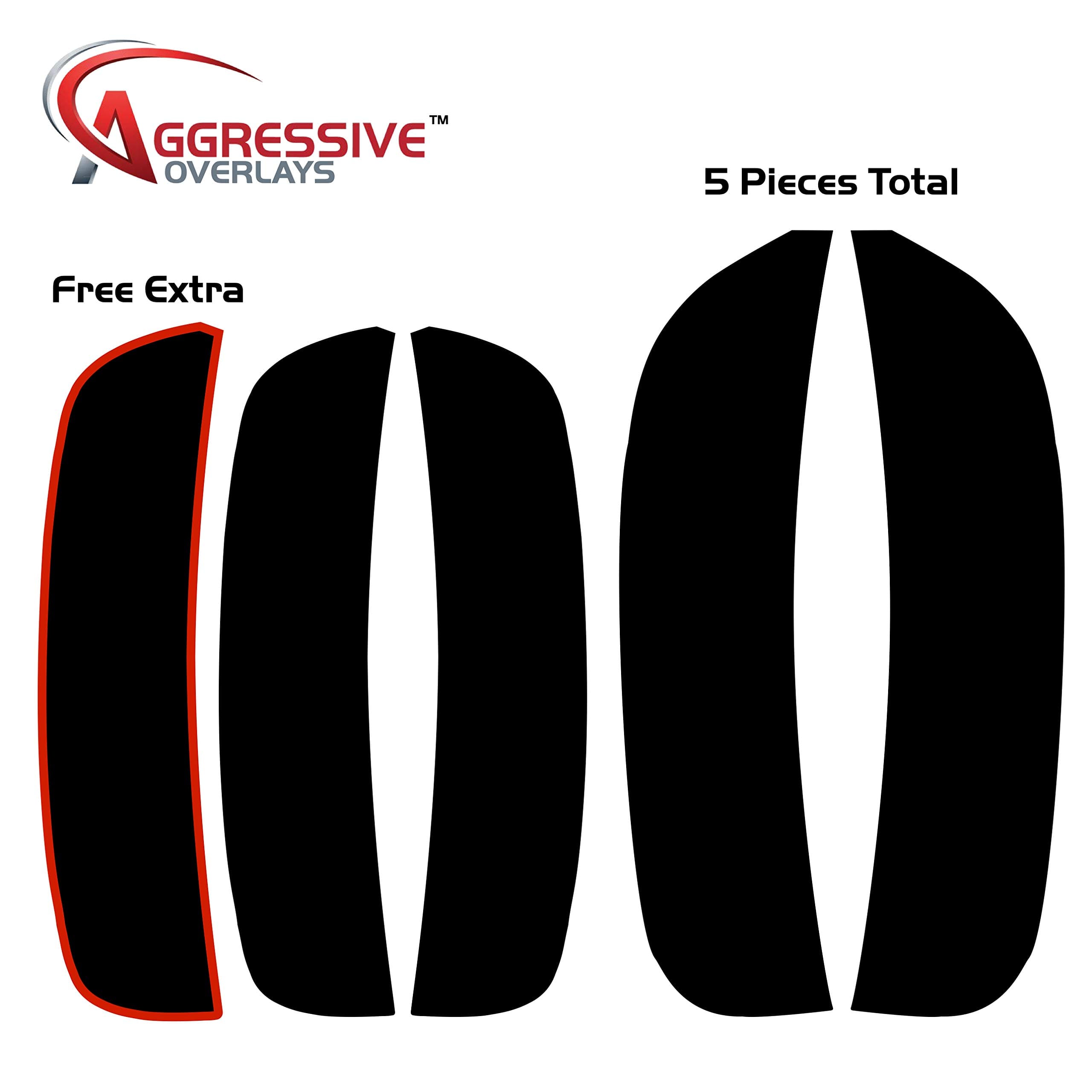 Aggressive Overlays for 2015-2020 Dodge Charger -Front & Rear Tinted Side Marker Light Overlays | Precut Smoked Vinyl Tint Film Black Out Dark Smoked (20% Dark Smoked)