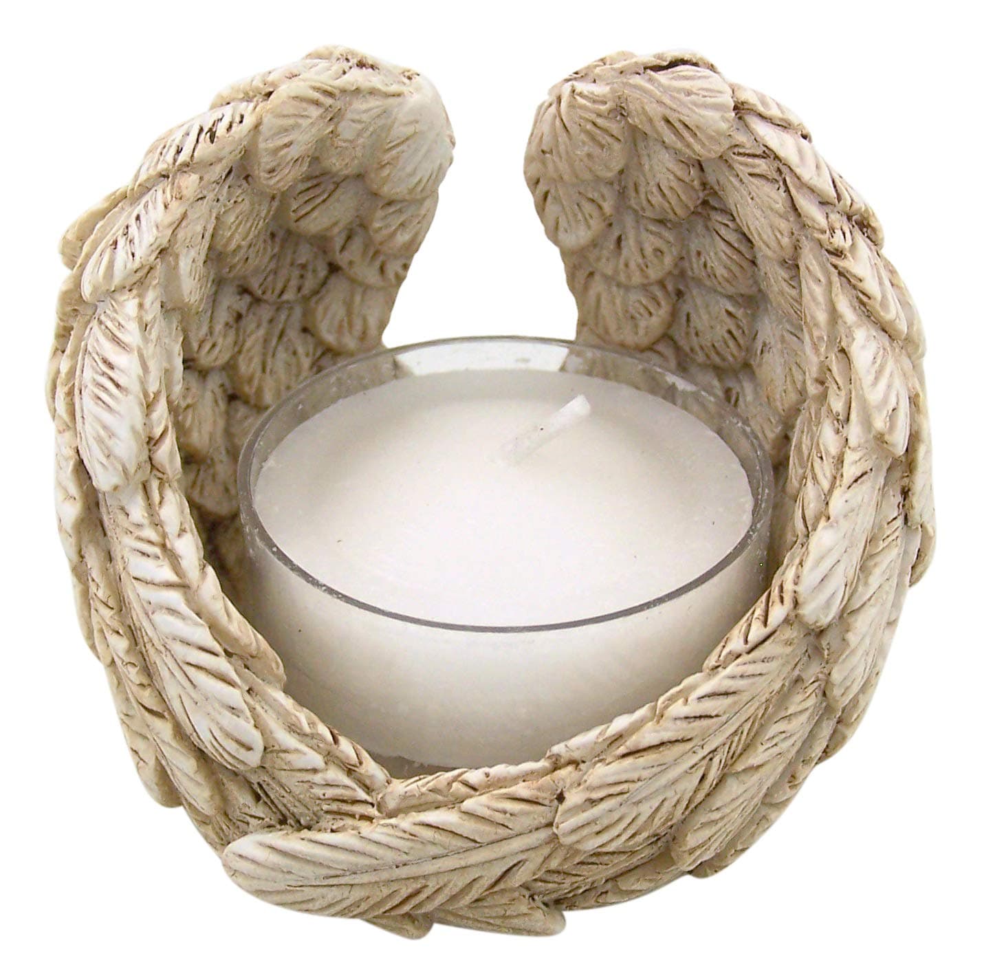 Needzo Guardian Angel Wings Design Tea Light Candle Holder, 2 1/2 Inch, Pack of 2