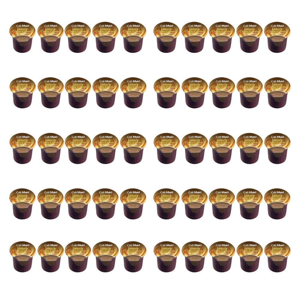 UHT Coffee Cream – Café Maid – 50x 12ml Pots – 50 Individual Cream Pots for Coffee