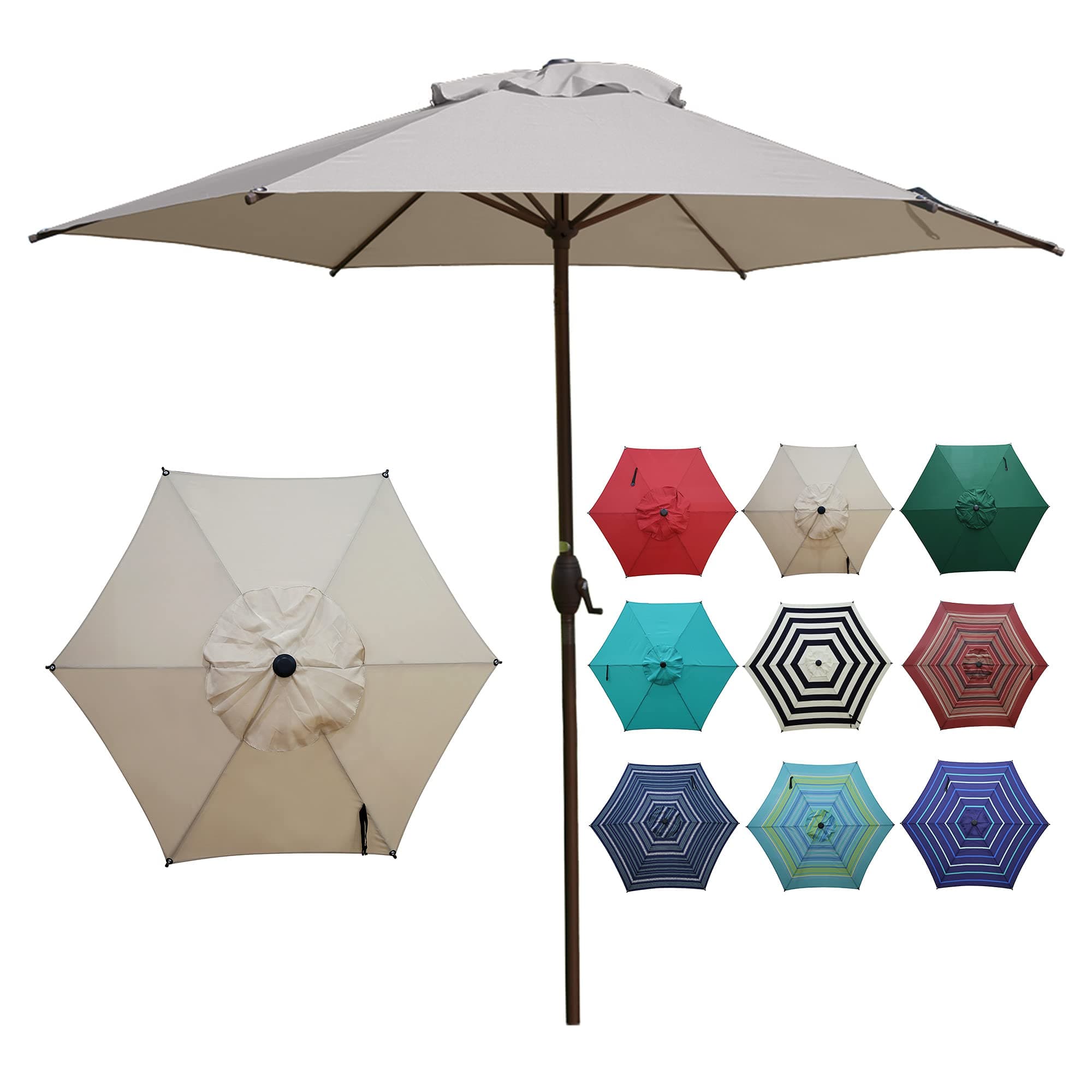 Abba Patio Patio Umbrella Outdoor Umbrella Patio Market Table Umbrella with Push Button Tilt and Crank for Garden, Lawn, Deck, Backyard & Pool