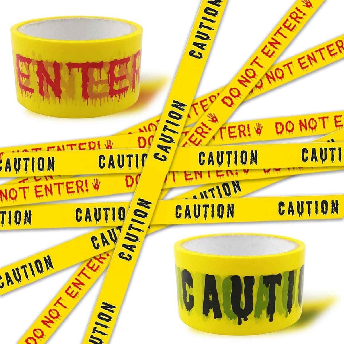 YOUWE7 2 Pack Halloween Decorations Caution Tape Warning Tape for Halloween Decor Outdoor Indoor Danger Areas Scary Party Supplies