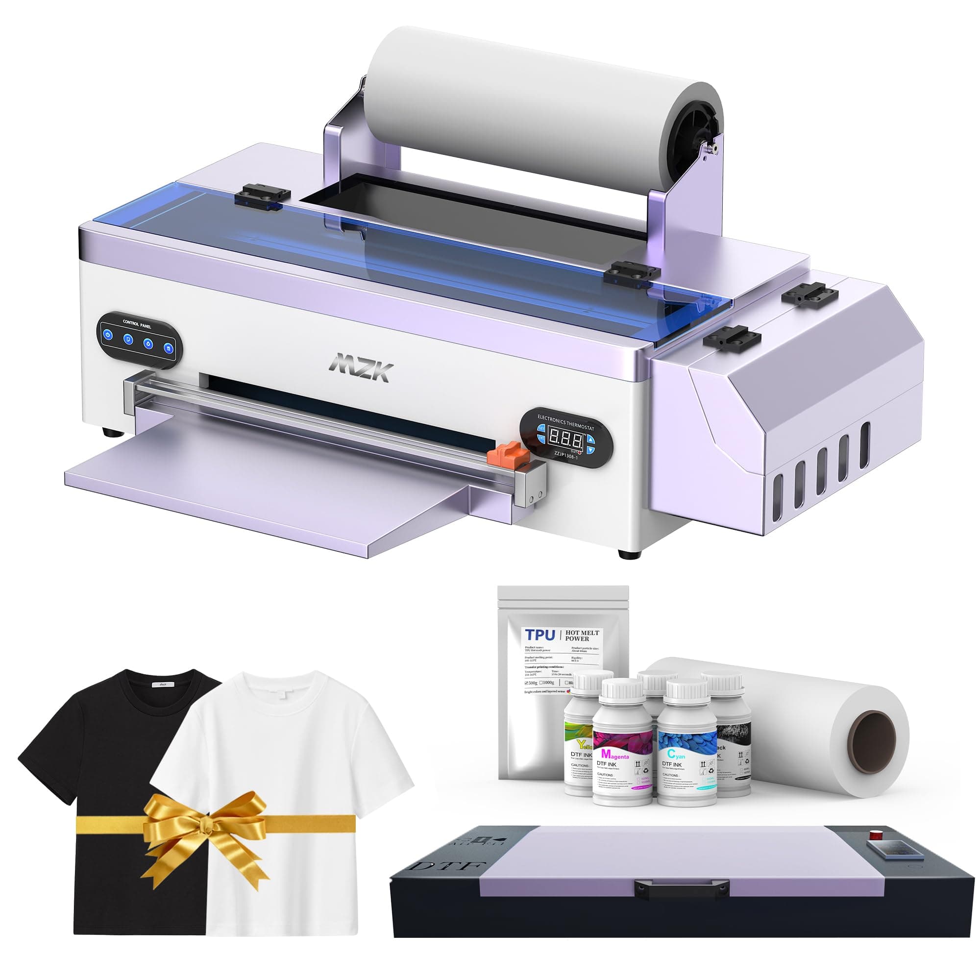 MZK A3 L1800 Printhead DTF Printer,High-Speed Print,Ink Anti-Clog Design,One-Touch Automatic Cleaning System,2880DPI,13”Max Print Width,Multi-Material Compatible,Gift Ink 2 Year