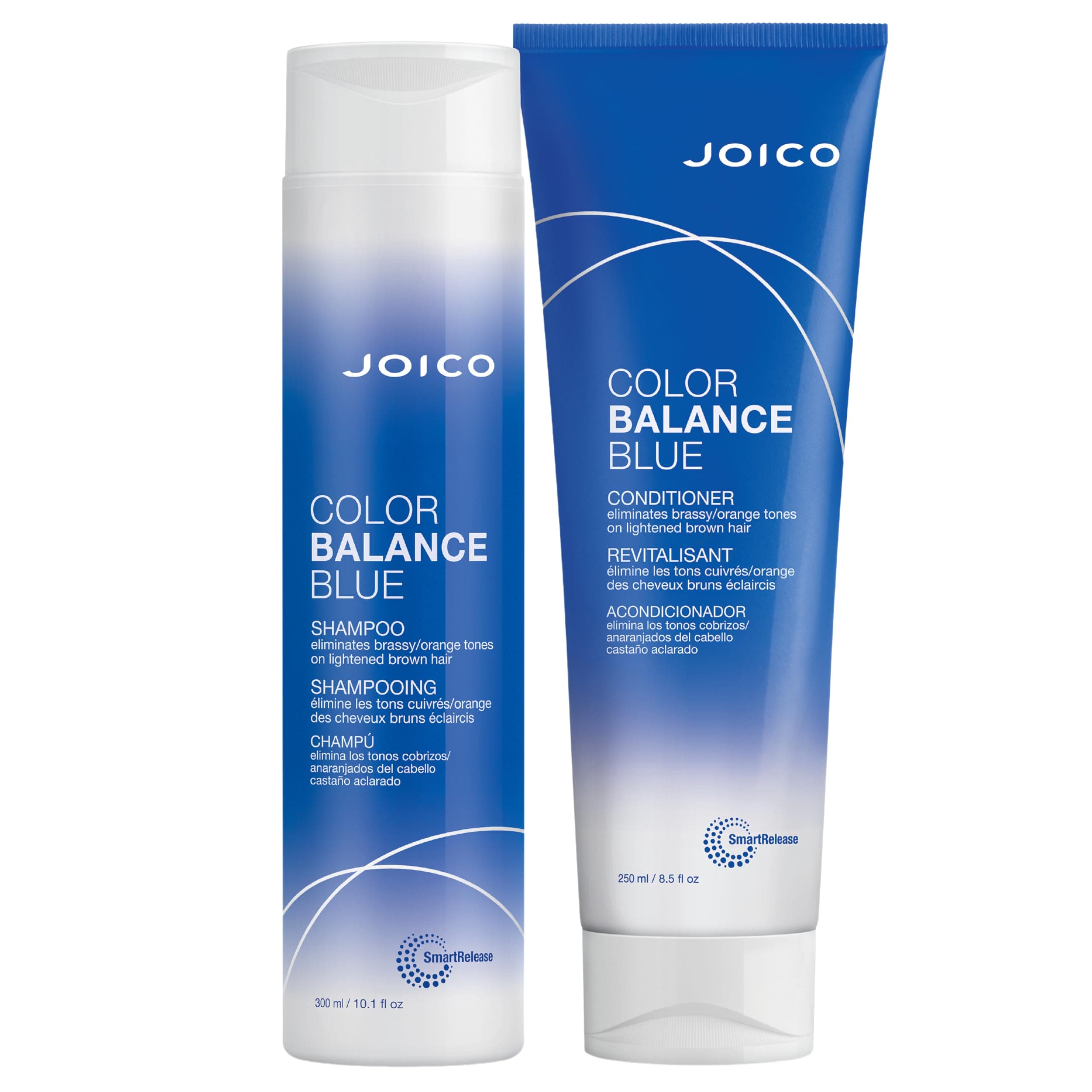 Joico Color Balance Blue Shampoo and Conditioner | For Lightened Brown Hair | Eliminate Brassy Orange Tones | Boost Color Vibrancy & Shine | Protect Against Harmful UV Radiation