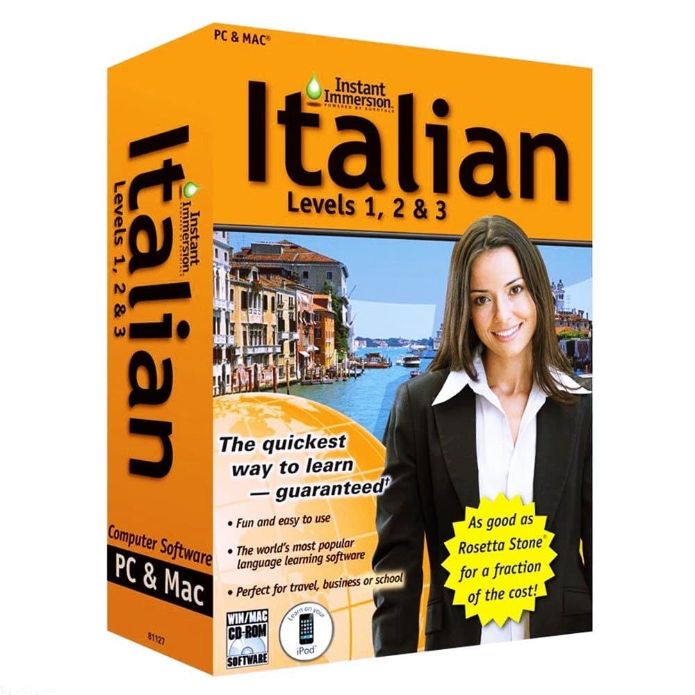 Learn How To Speak Italian With Instant Immersion Levels 1-3 Retail Box