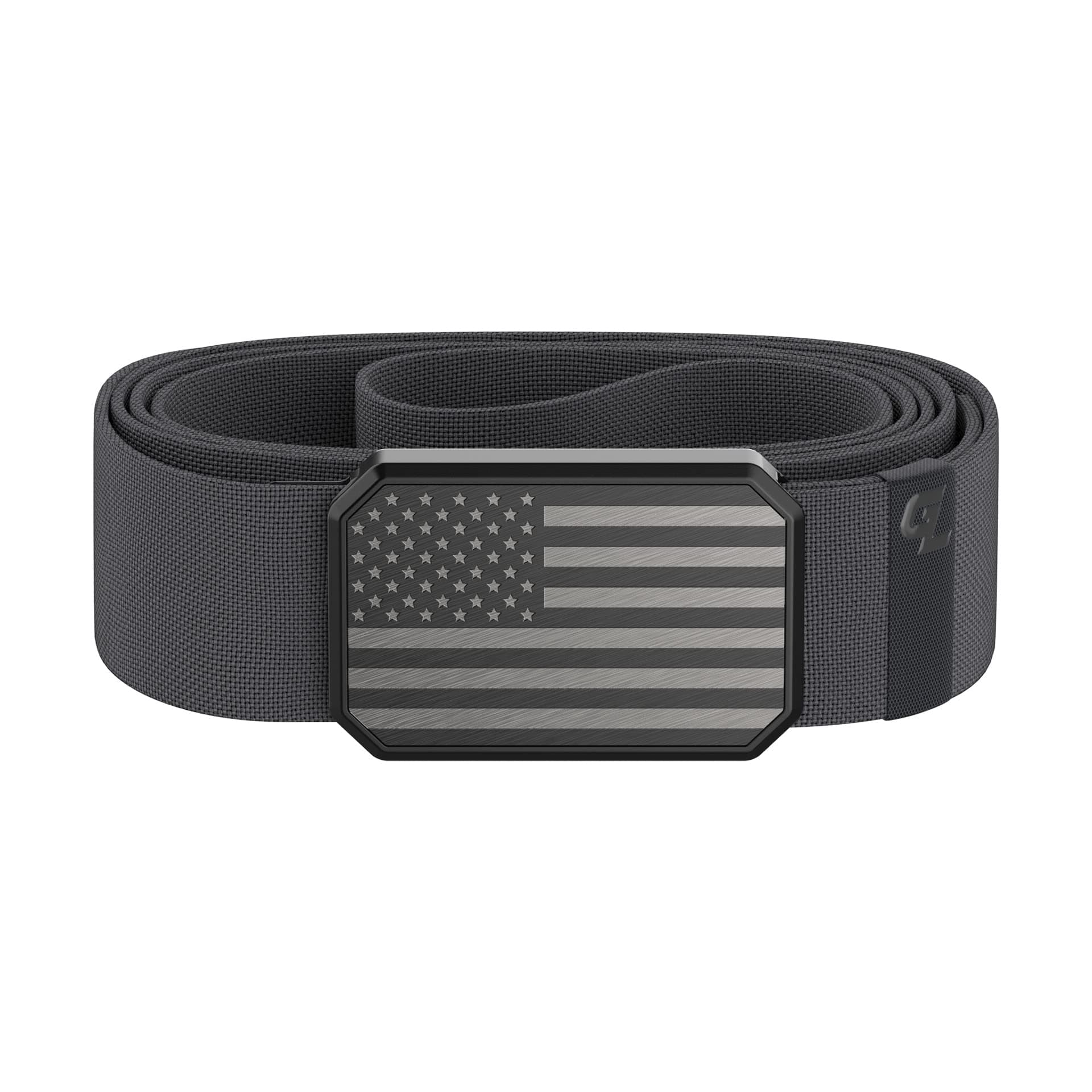 Groove LifeHero Groove Belt Flag Black/Deep Stone - Men's Stretch Nylon Belt with Magnetic Aluminum Buckle, Lifetime Coverage - X-Large (41-50")