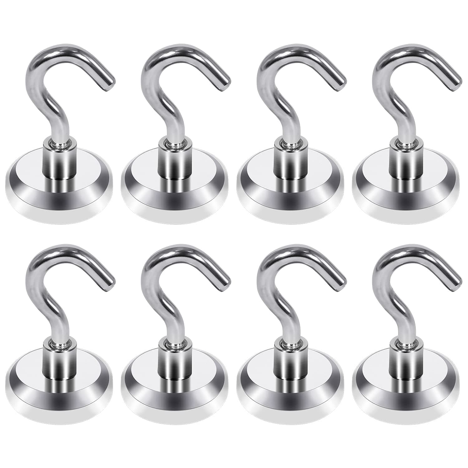 Magnetic Hook, Neodymium Magnetic Hook, Magnetic Hook, Magnets with Hook, Super Strong Neodymium Magnetic Hook, Use: Kitchen, Bathroom, Garage, Office, Magnet Holding Force, 40 lbs (25 mm-8 Pack)