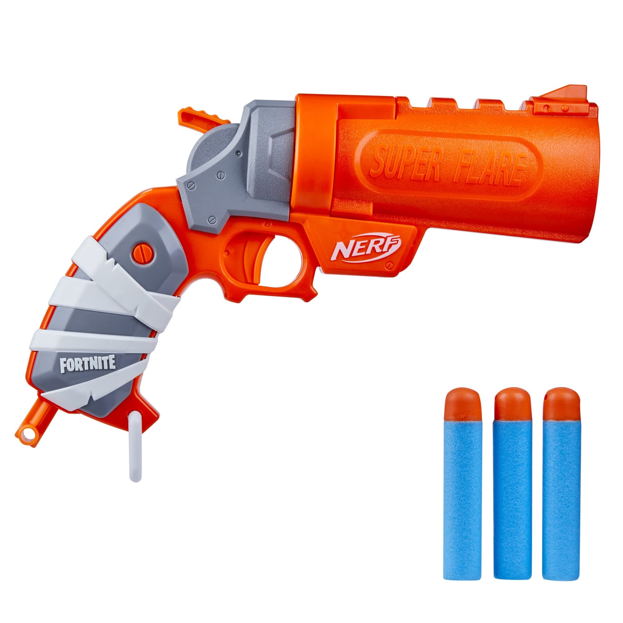 Nerf Fortnite Flare Dart Blaster, Break-Open Loading, Includes 3 Mega Darts That Whistle Through The Air, Pull-Down Priming Handle