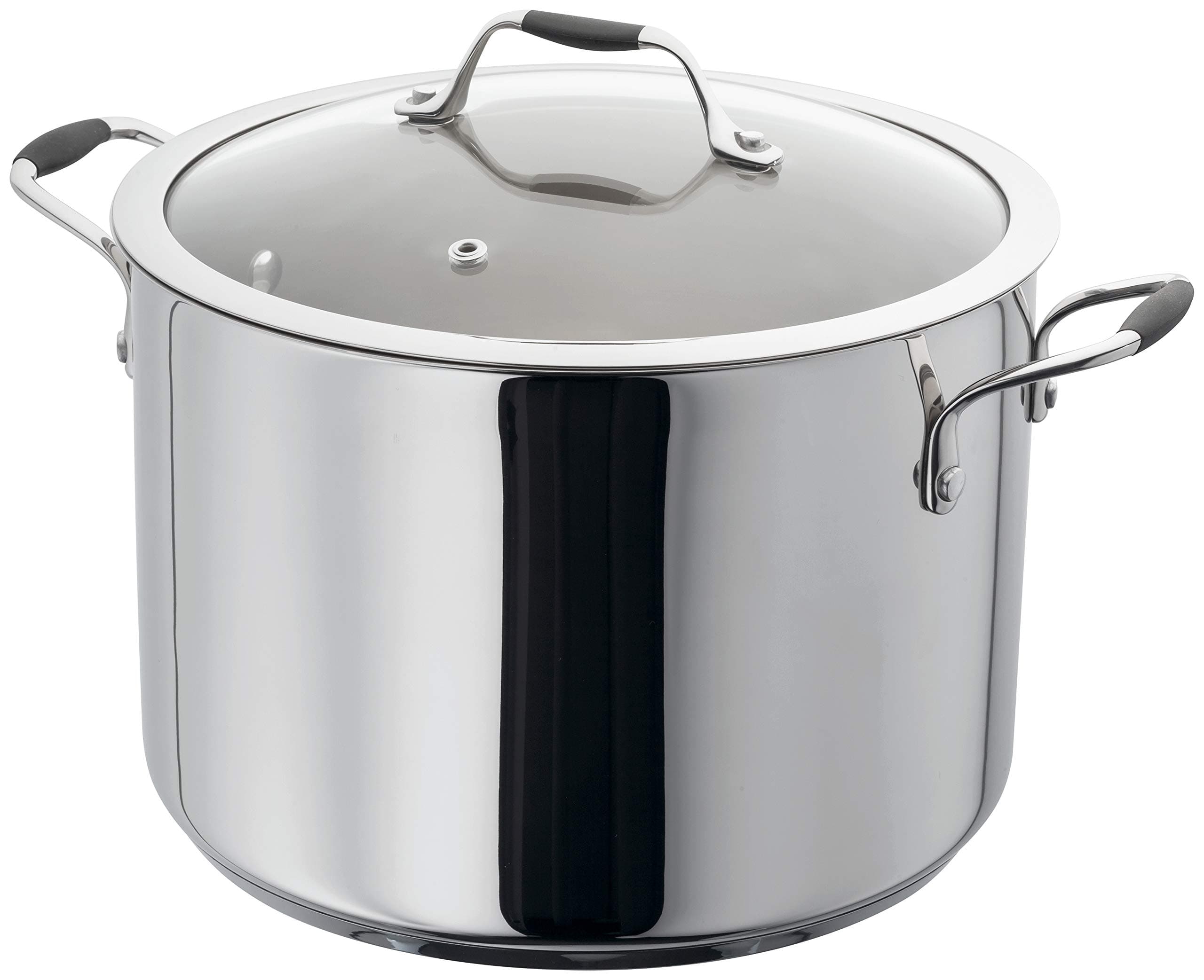 James Martin Stainless Steel 24cm 7L Stockpot with Glass Lid, Induction Ready, Oven Safe, Dishwasher Safe - Fully Guaranteed