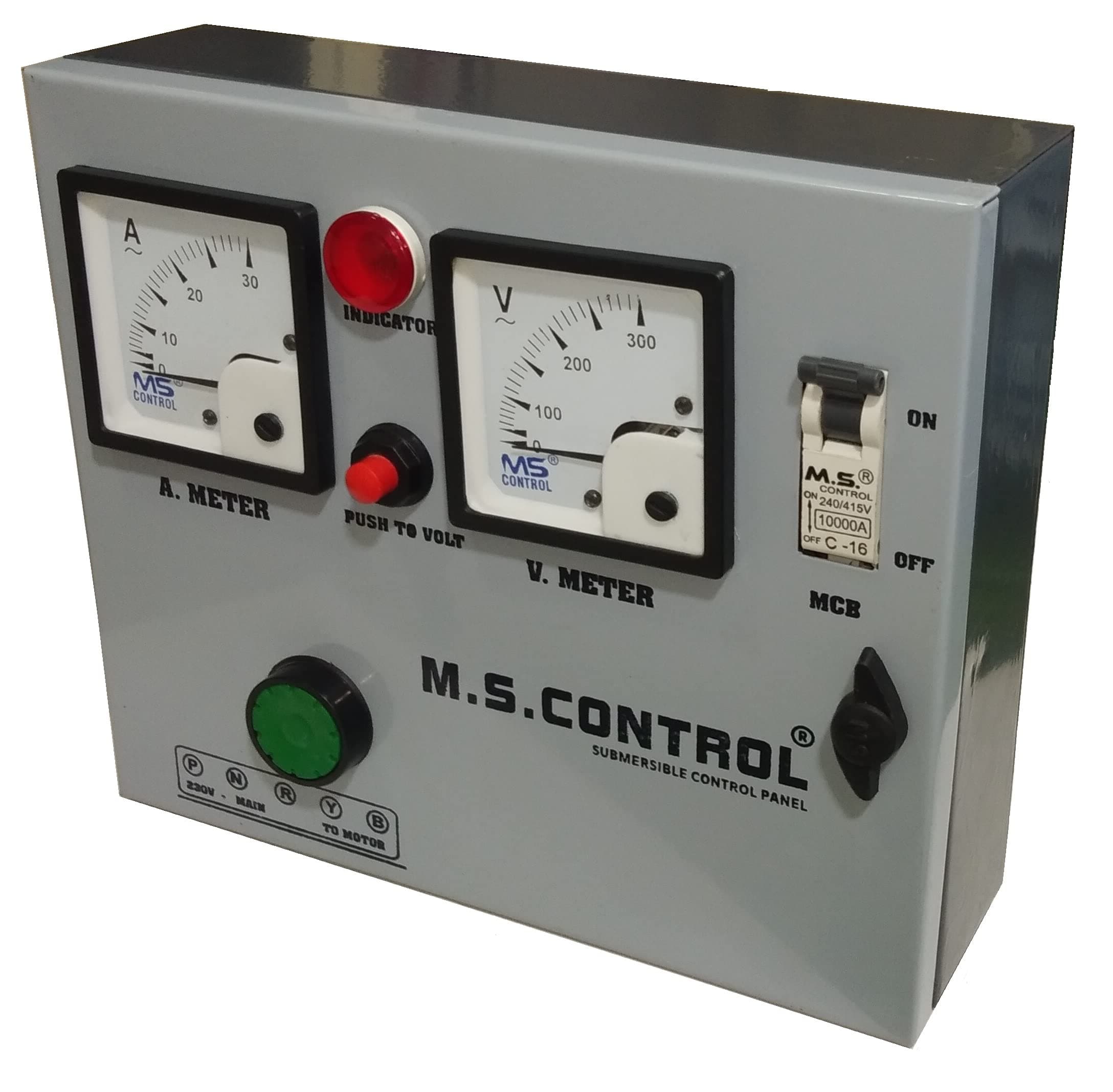 MS CONTROL 1.5 HP Control Panel for Single Phase Submersible Open-well Motor Pump (Multicolour)