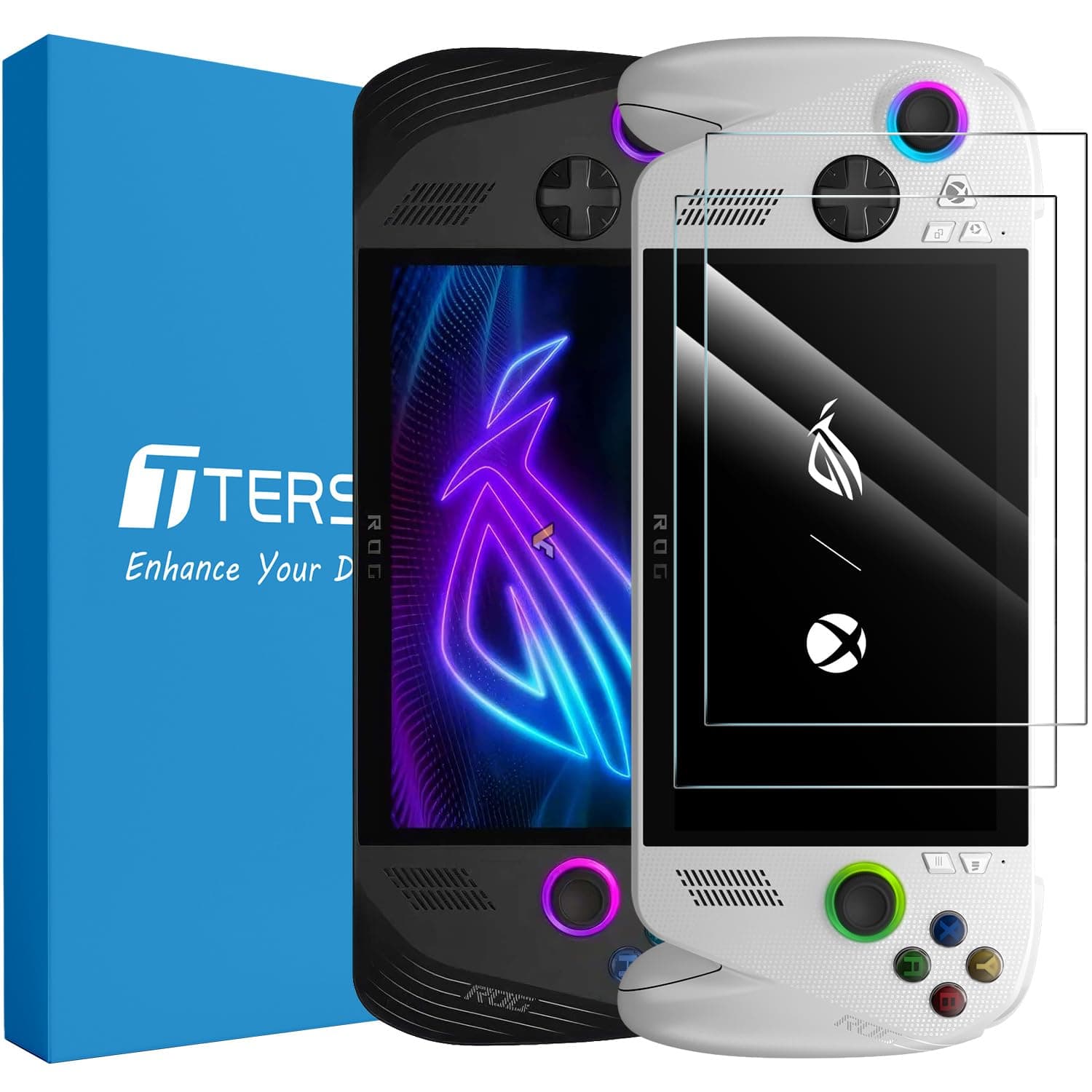 T Tersely [2 Pack] Premium 9H Tempered Glass Screen Protector for ASUS ROG Ally 7 inch, ROG Ally X (2024) & ROG Xbox Ally (2025), ROG Xbox Ally X (2025)