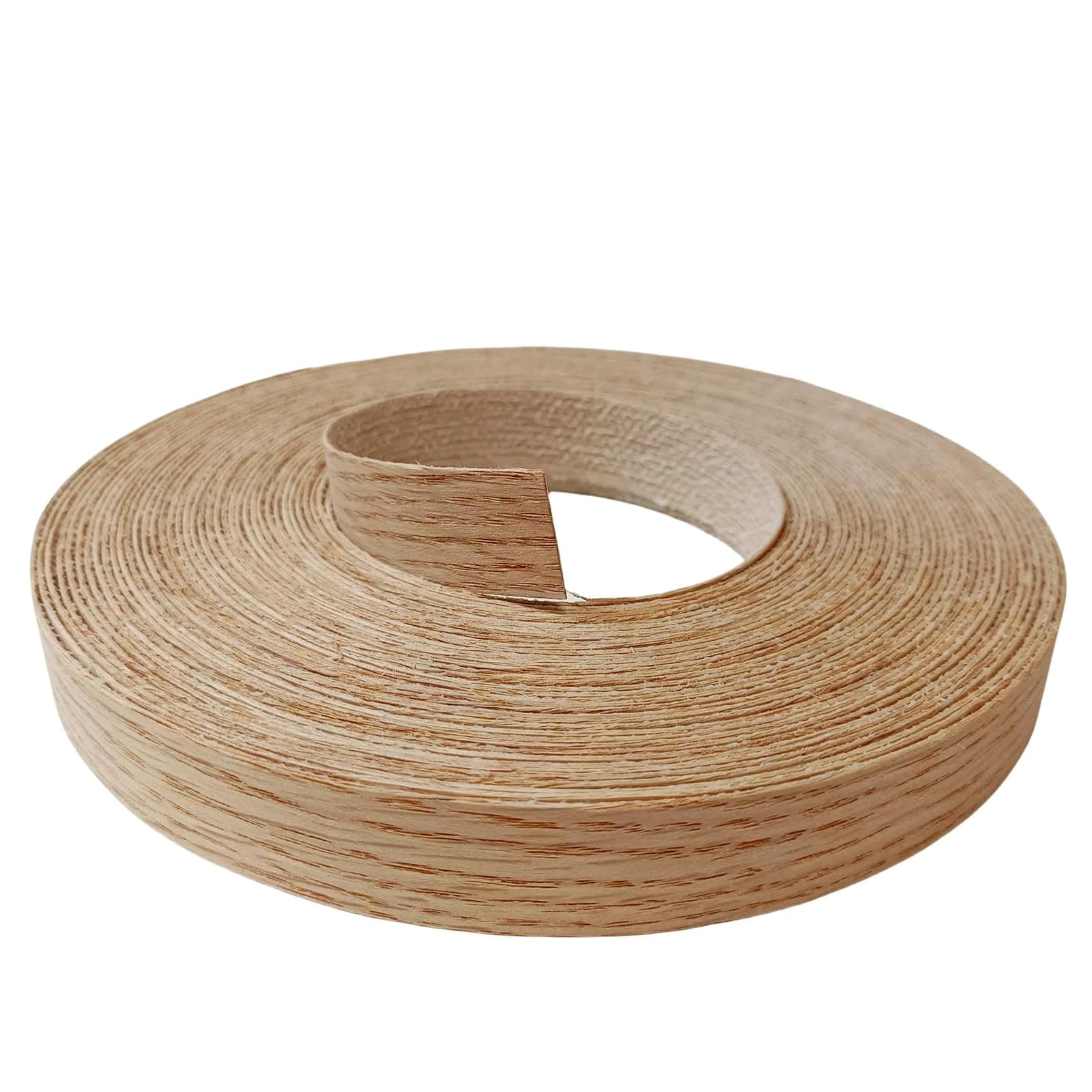 Red Oak 7/8 in x50 ft Edgebanding Roll - Pre-glued, Flexible Iron-On Wood Veneer Edging for Laminate Furniture