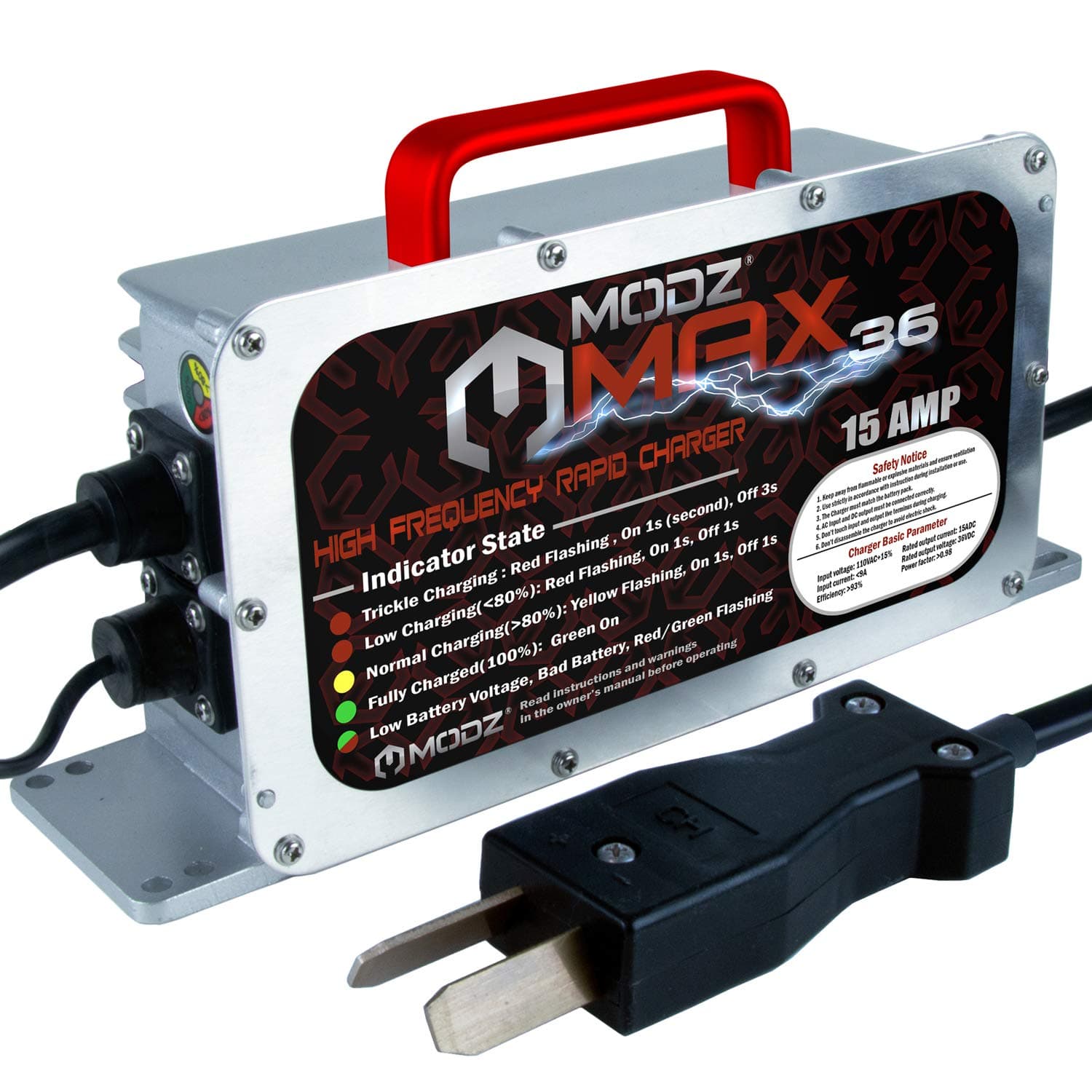 Golf Cart King MODZ Max36 15 AMP Charging Station for 36 Volt Club Car, EZGO & Yamaha with Crowfoot Plug