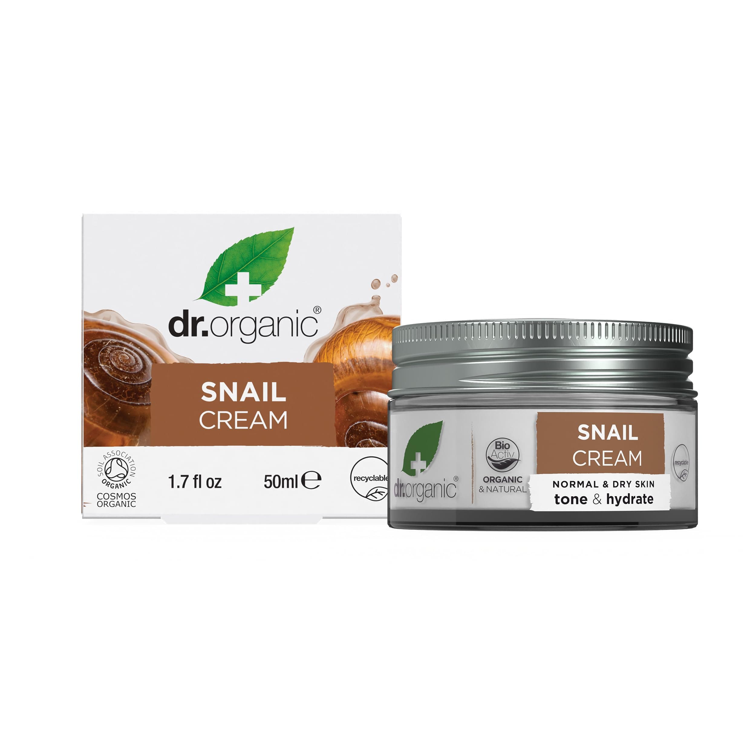 - Dr. Organic Snail Gel Face Cream | Rejuvenates and Moisturizes, Improves Skin Tone and Hydration, Natural, Certified Organic, Paraben & SLS-Free, 50 mL / 1.7 fl oz