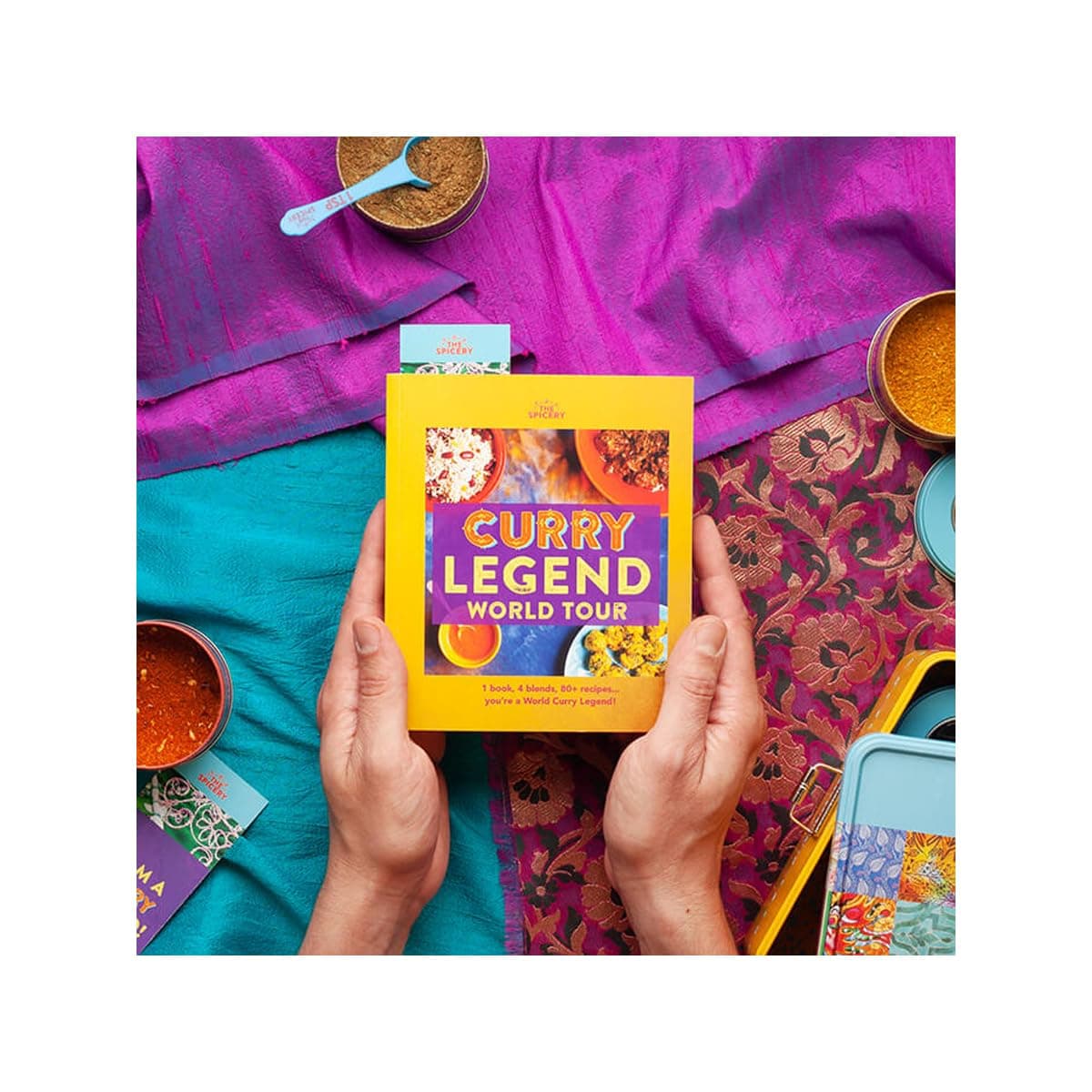 Curry Legend World Tour Cookbook Kit from The Spicery | 80+ World Curry Recipes | Easily Create curries from Around the World with These 4 Spice Blends and a Few Fresh Ingredients | Refills Available