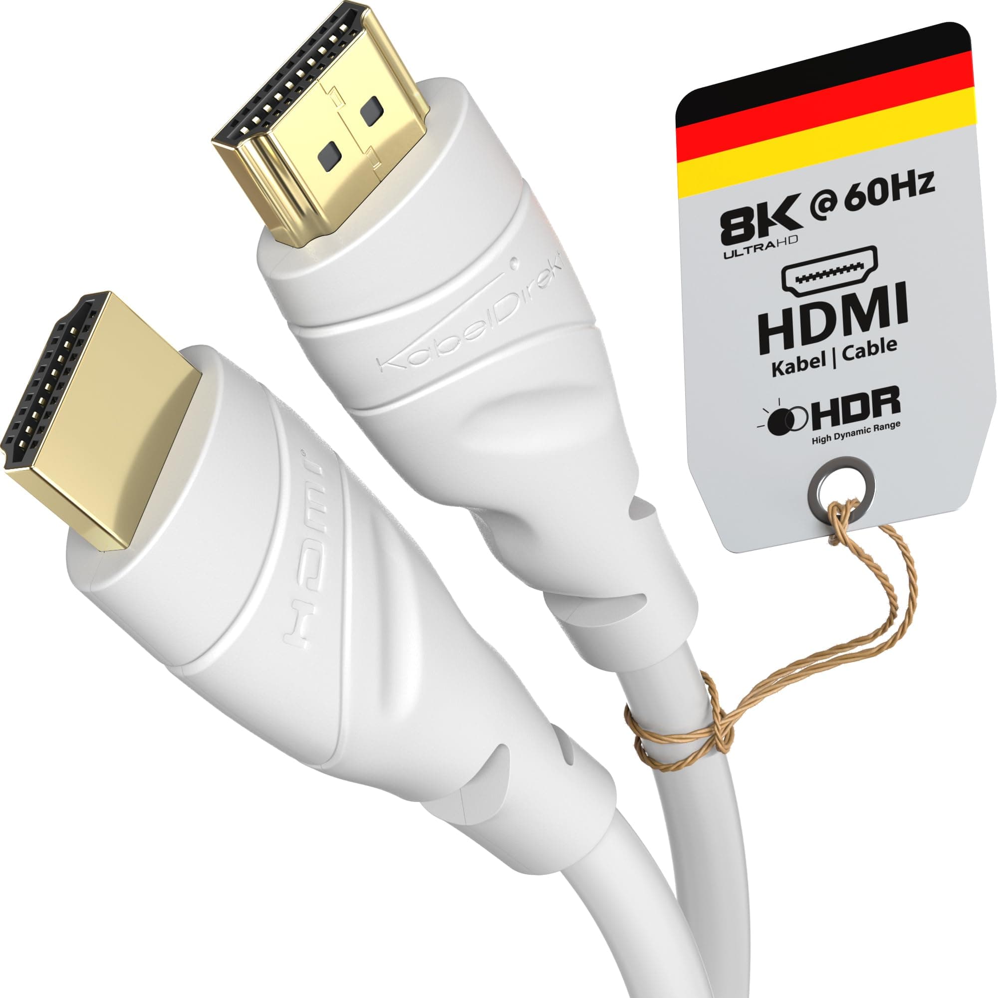 KabelDirekt – 8K / 4K HDMI Cable – 5m & More HDMI Cables (0.15m–22.5m) – German-Engineered HDMI Lead – Supports 10K/8K@60Hz/4K@120Hz – HDMI Cable for HDTV, PC, PS5, Xbox, Switch, white