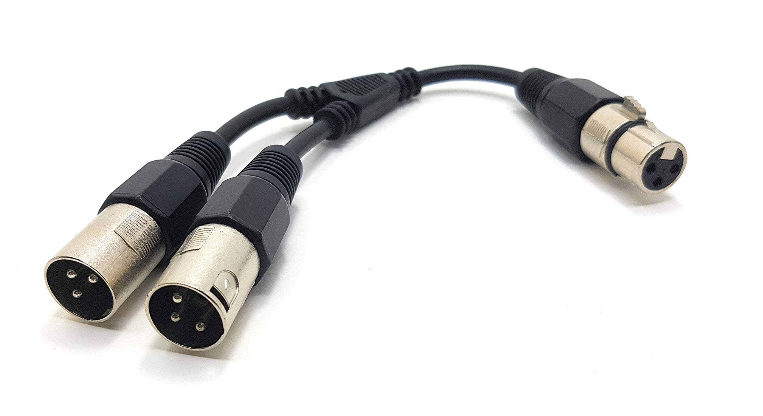MainCore 25cm 3pin XLR Female Plug to 2 x XLR Sockets Male Y Audio Splitter Combiner Adapter Cable Lead