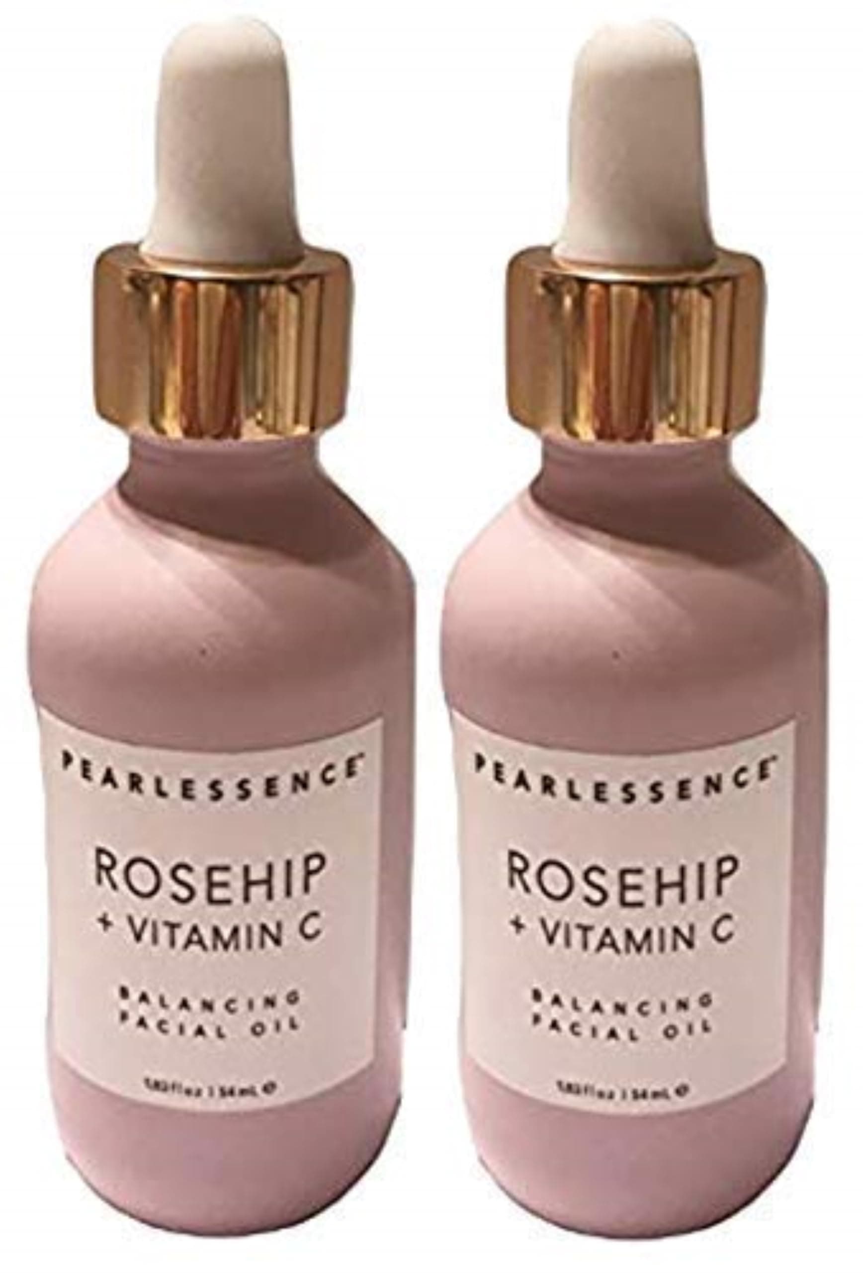 Pearlessence Rosehip Balancing Facial Oil + Rosehip Fruit Oil & Vitamin C - Daily Hydration to Balance & Revive Skin | Adds Moisture to Dry Skin | Made in USA & Cruelty Free (1.83 fl oz each, 2 Pack)